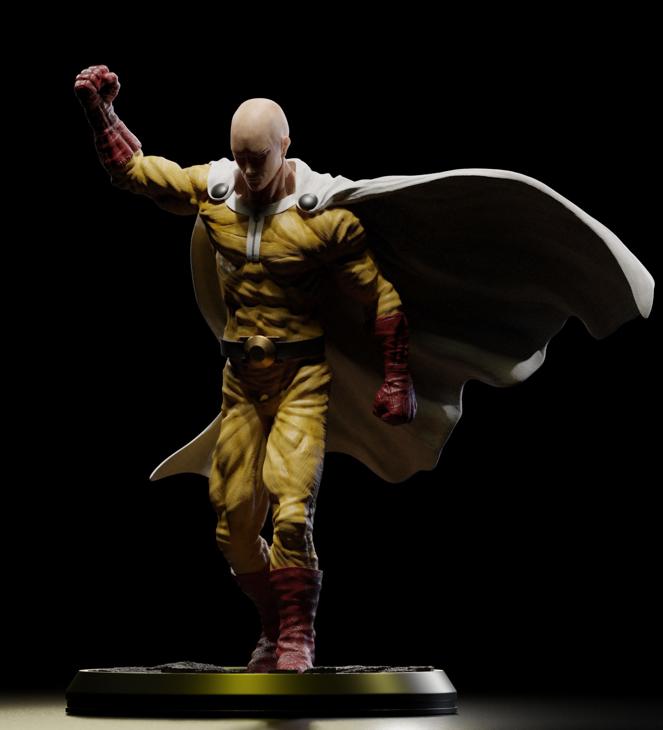 One Punch Man - Saitama Statue 3D Model ST 3D print model_1