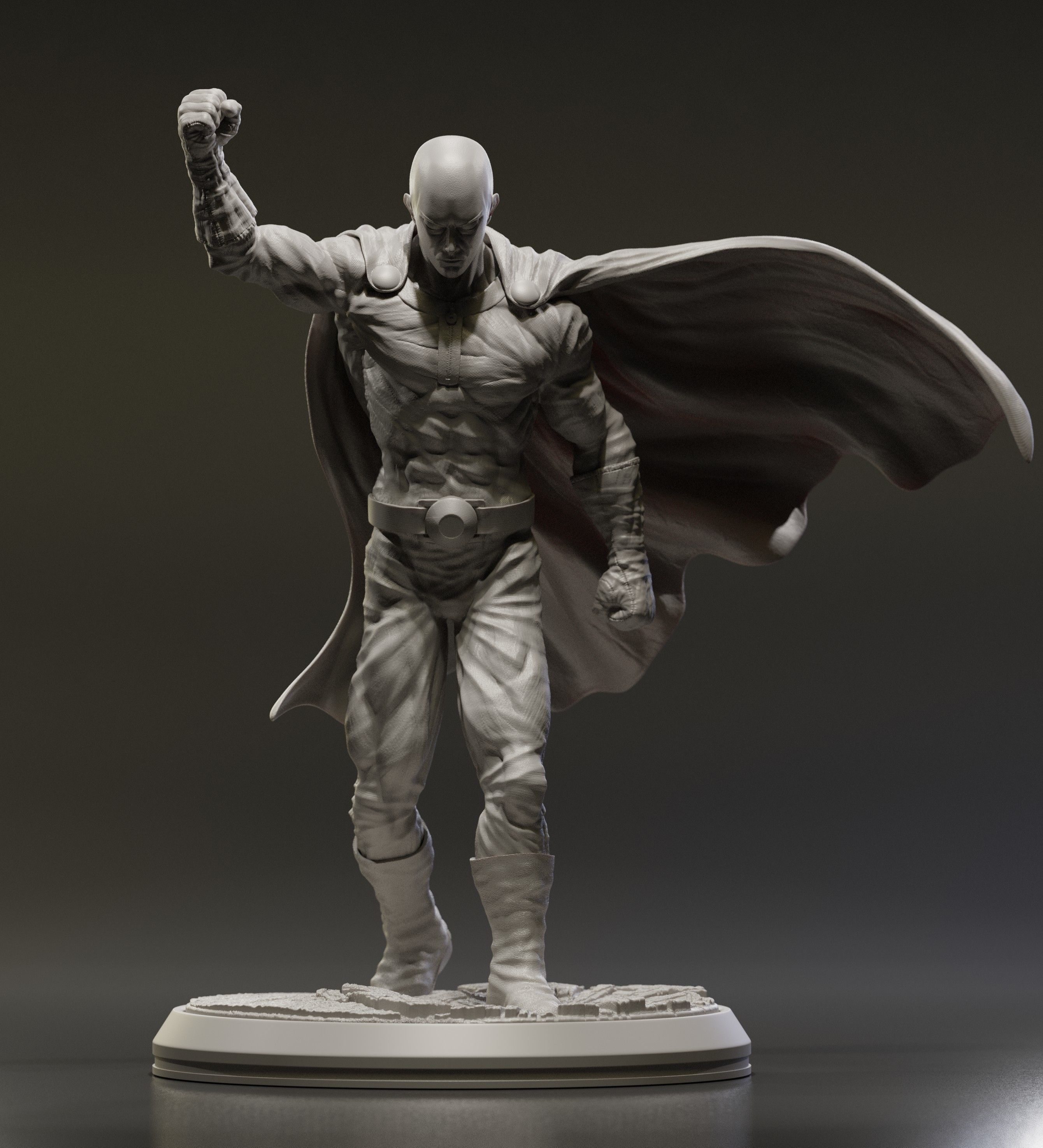 One Punch Man - Saitama Statue 3D Model ST 3D print model_4