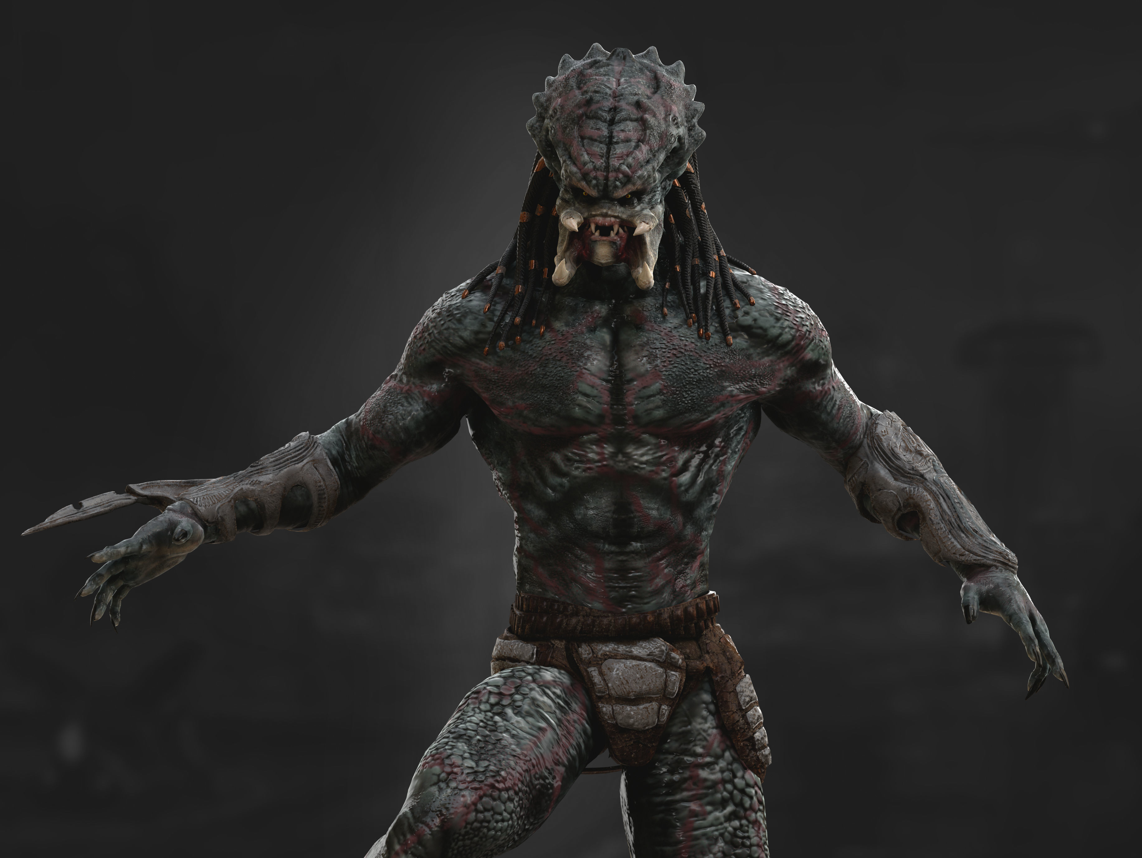 Predator Assassin Low-poly 3D model_6
