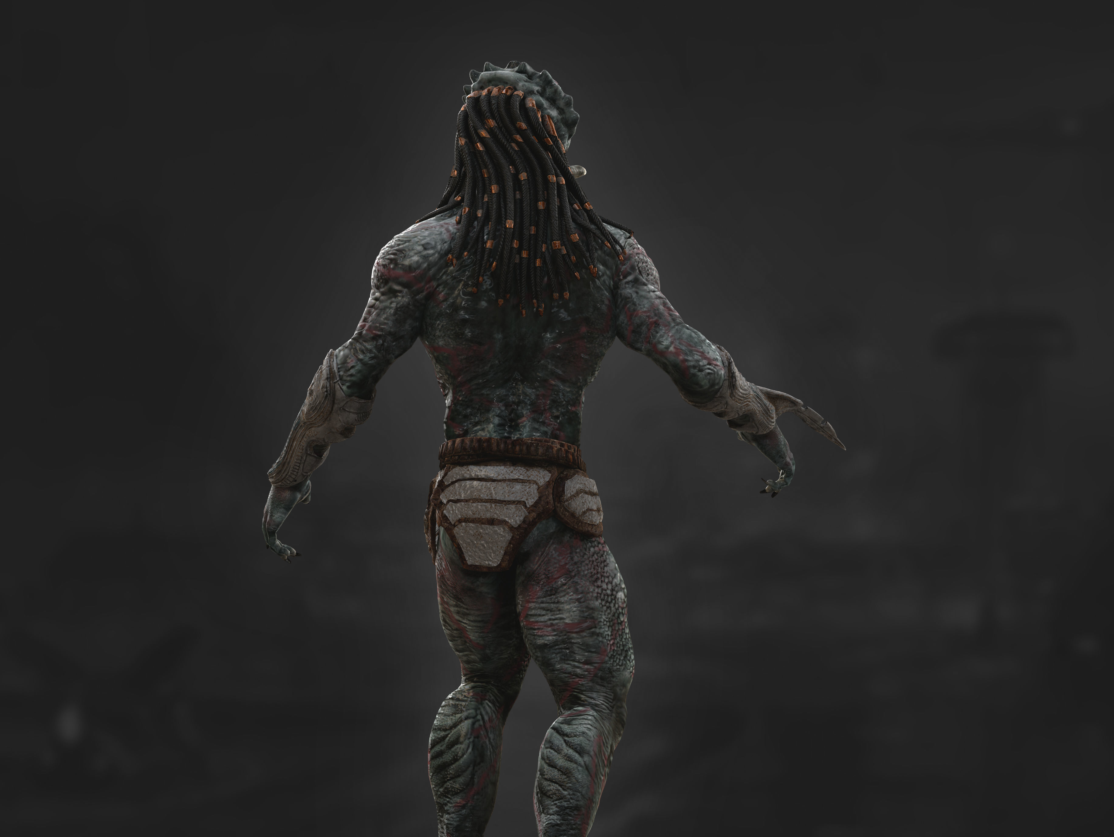 Predator Assassin Low-poly 3D model_8
