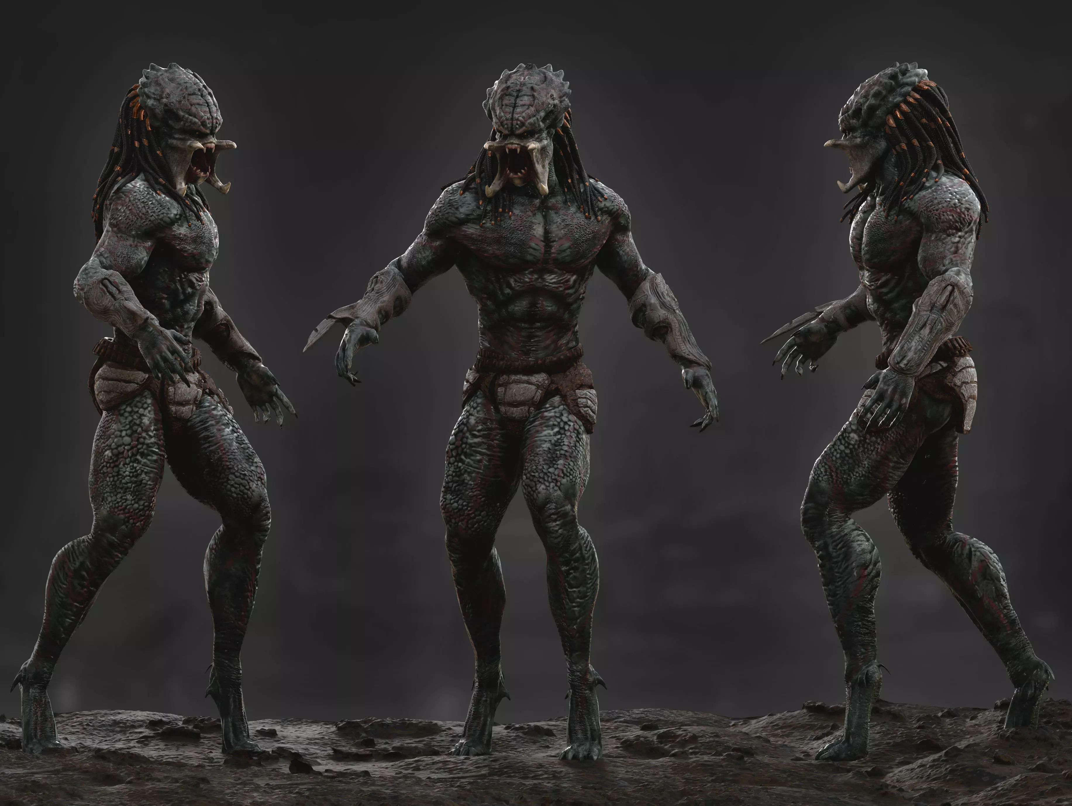 Predator Assassin Low-poly 3D model_0