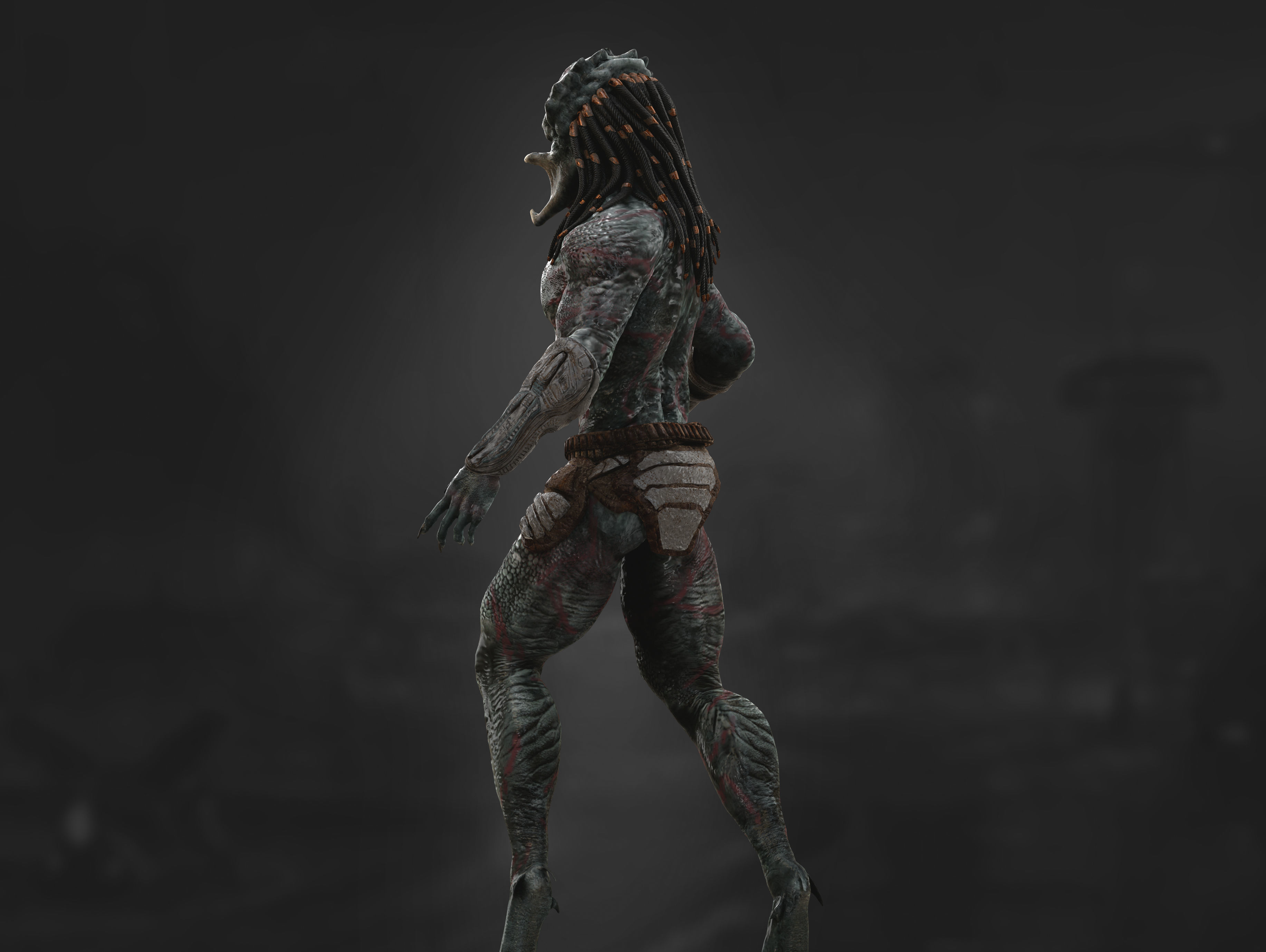 Predator Assassin Low-poly 3D model_3