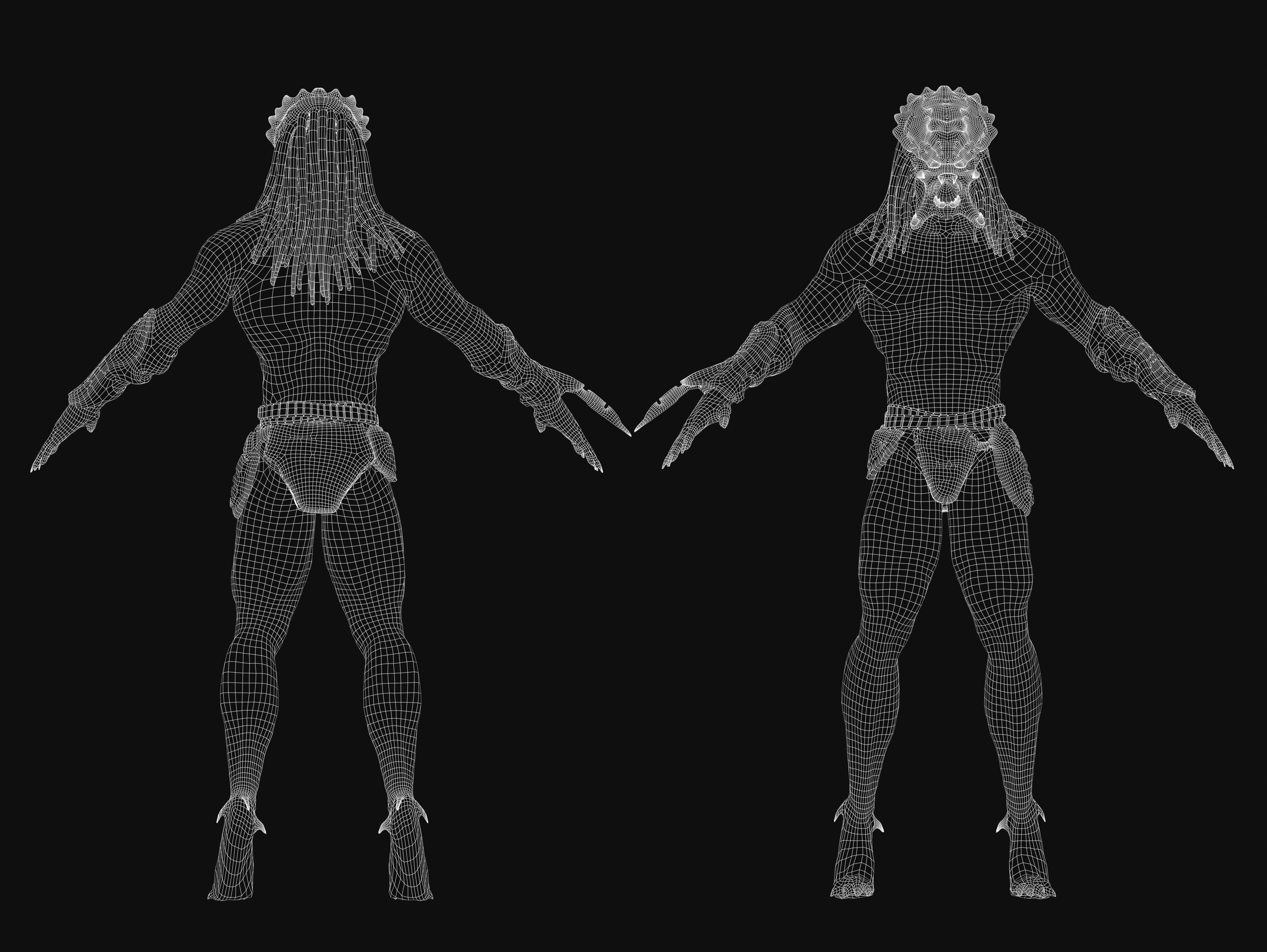 Predator Assassin Low-poly 3D model_9