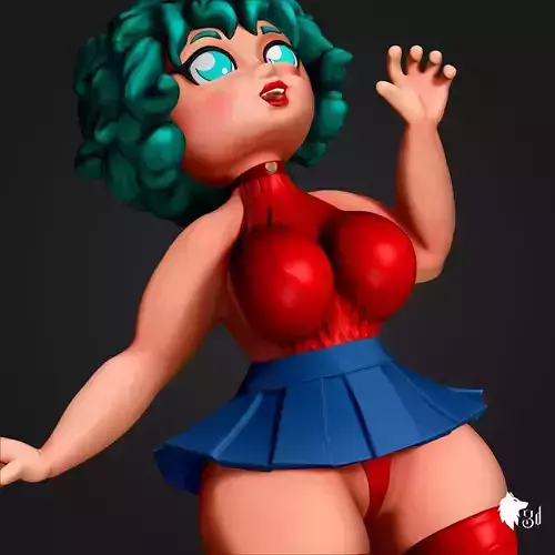 Sexy cartoon anime cute girl for 3d printing