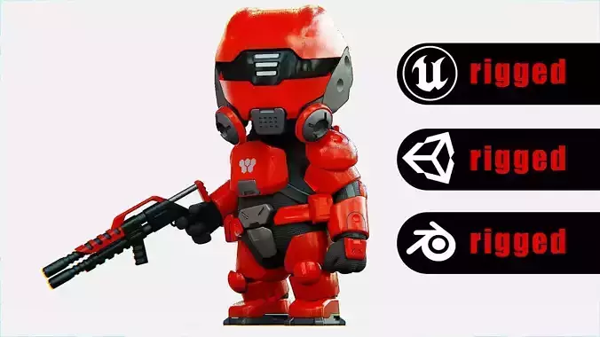 TOON TROOPER MORGAN  Rigged for Unreal Engine - Unity - MIXAMO 