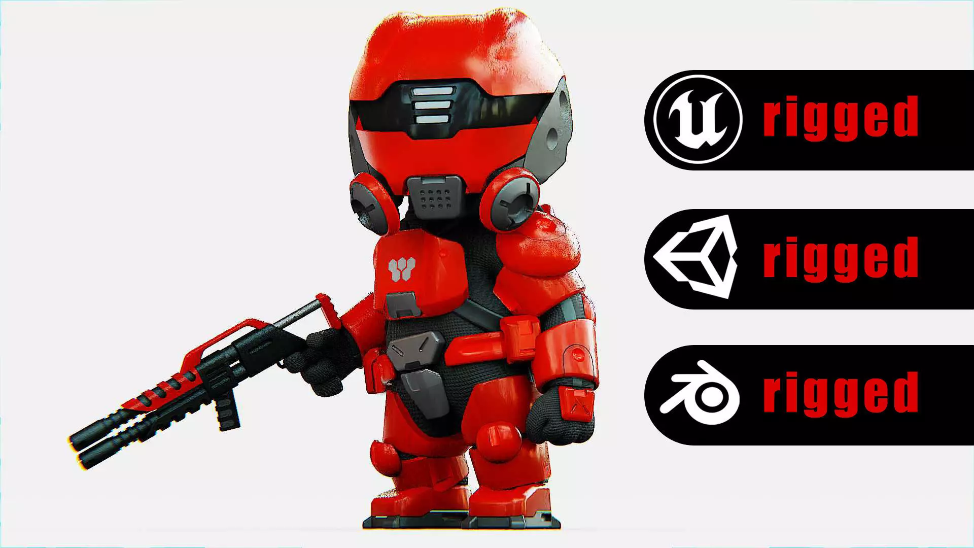 TOON TROOPER MORGAN Rigged for Unreal Engine - Unity - MIXAMO 3D model