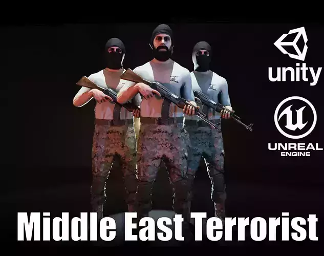 Middle East Terrorist-Hezbollah Low-poly 3D model