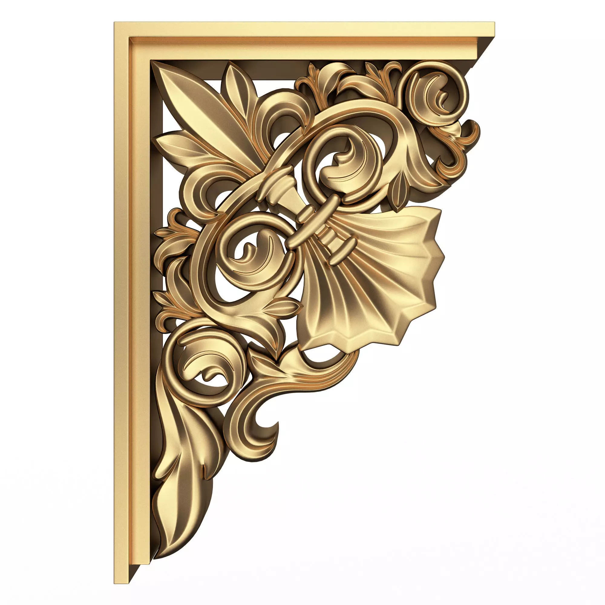 Bracket Carved Plaster Molding Decoration 03 Low-poly 3D model_0