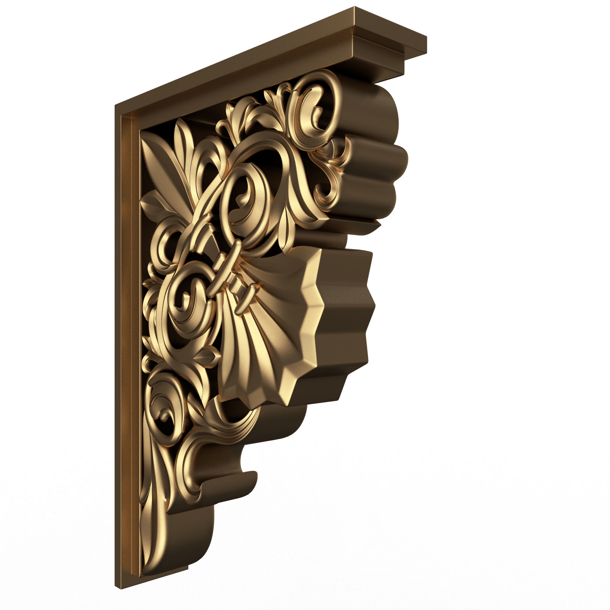 Bracket Carved Plaster Molding Decoration 03 Low-poly 3D model_2