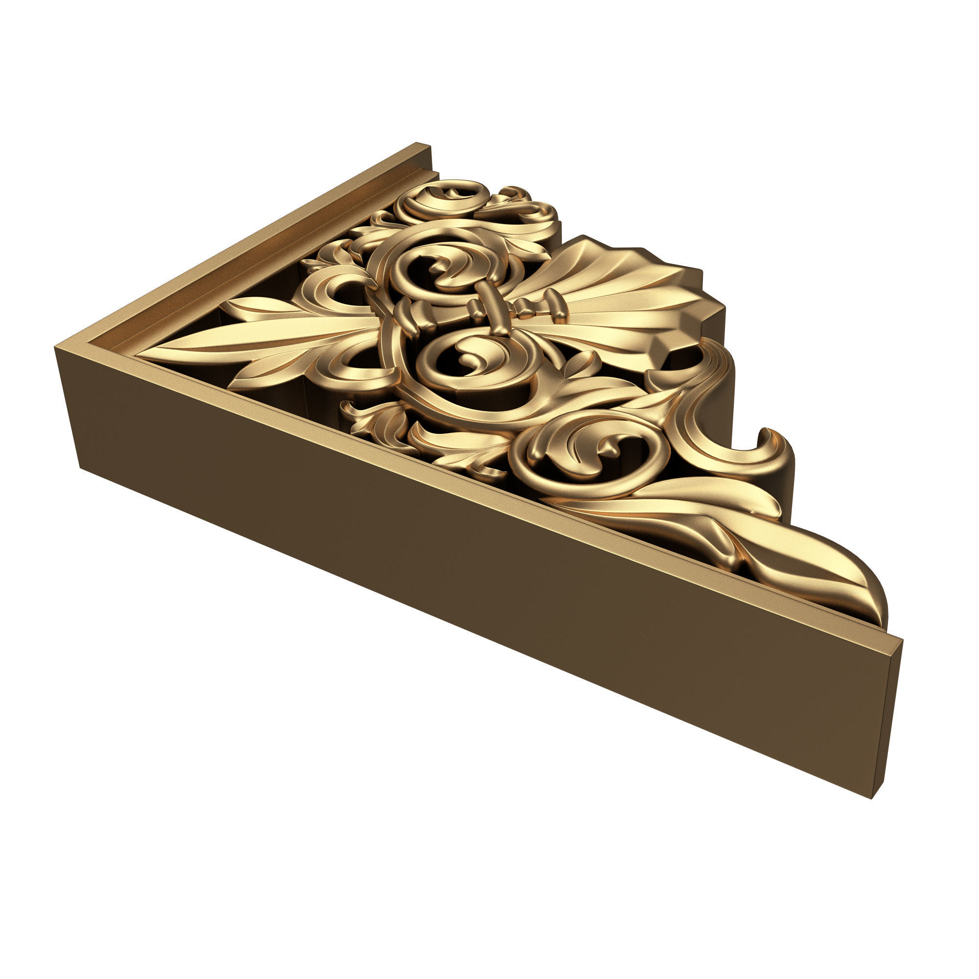 Bracket Carved Plaster Molding Decoration 03 Low-poly 3D model_5