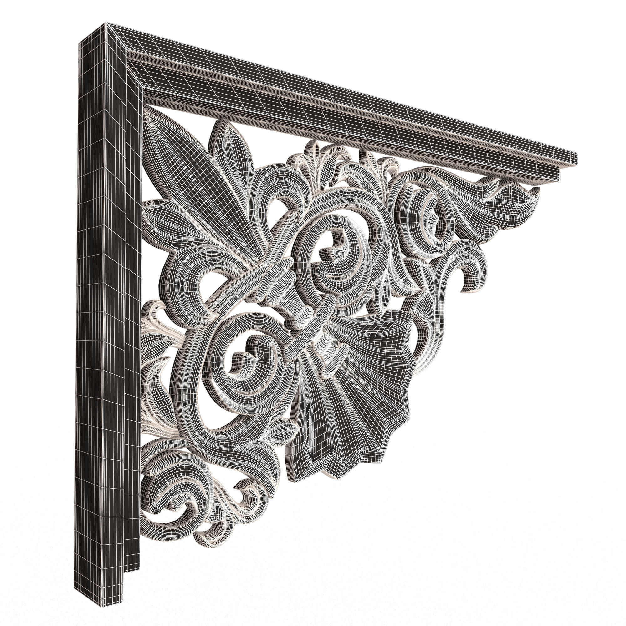 Stair Brackets 03 Low-poly 3D model_9