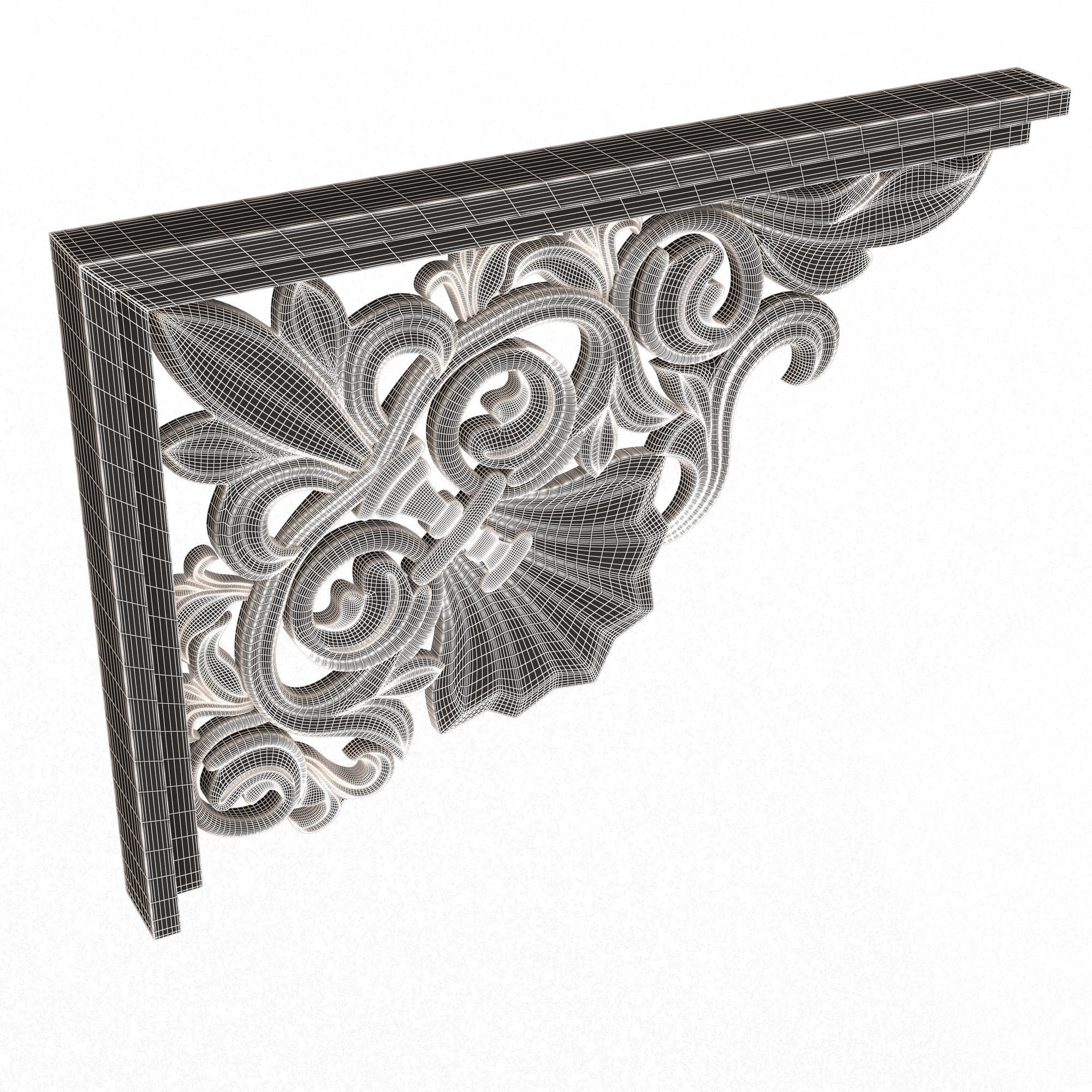 Stair Brackets 03 Low-poly 3D model_7