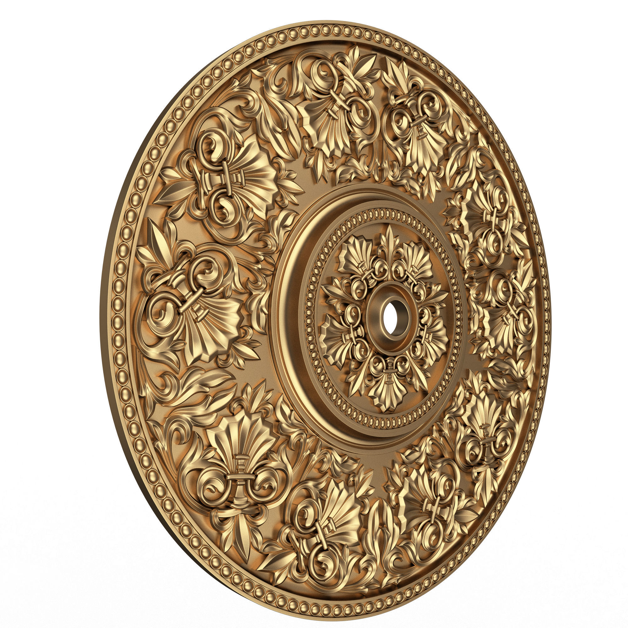 Ceiling Rosette 07 Low-poly 3D model_3