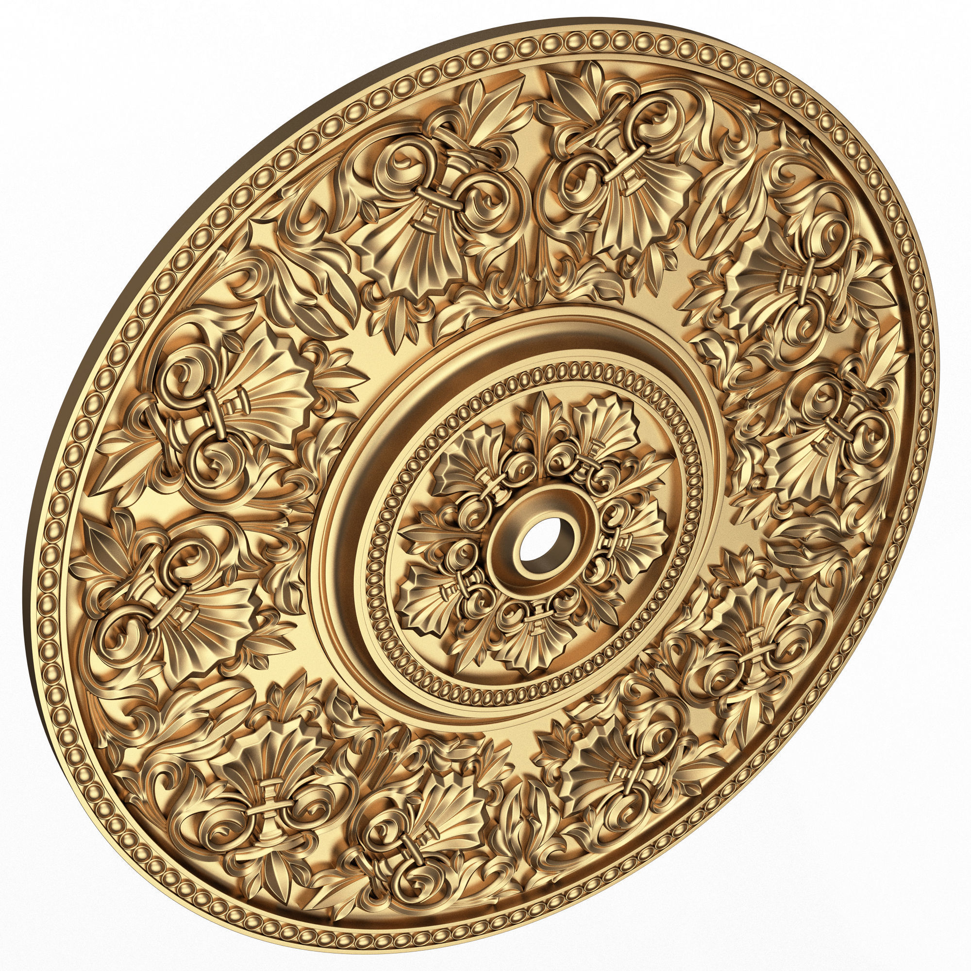 Ceiling Rosette 07 Low-poly 3D model_1