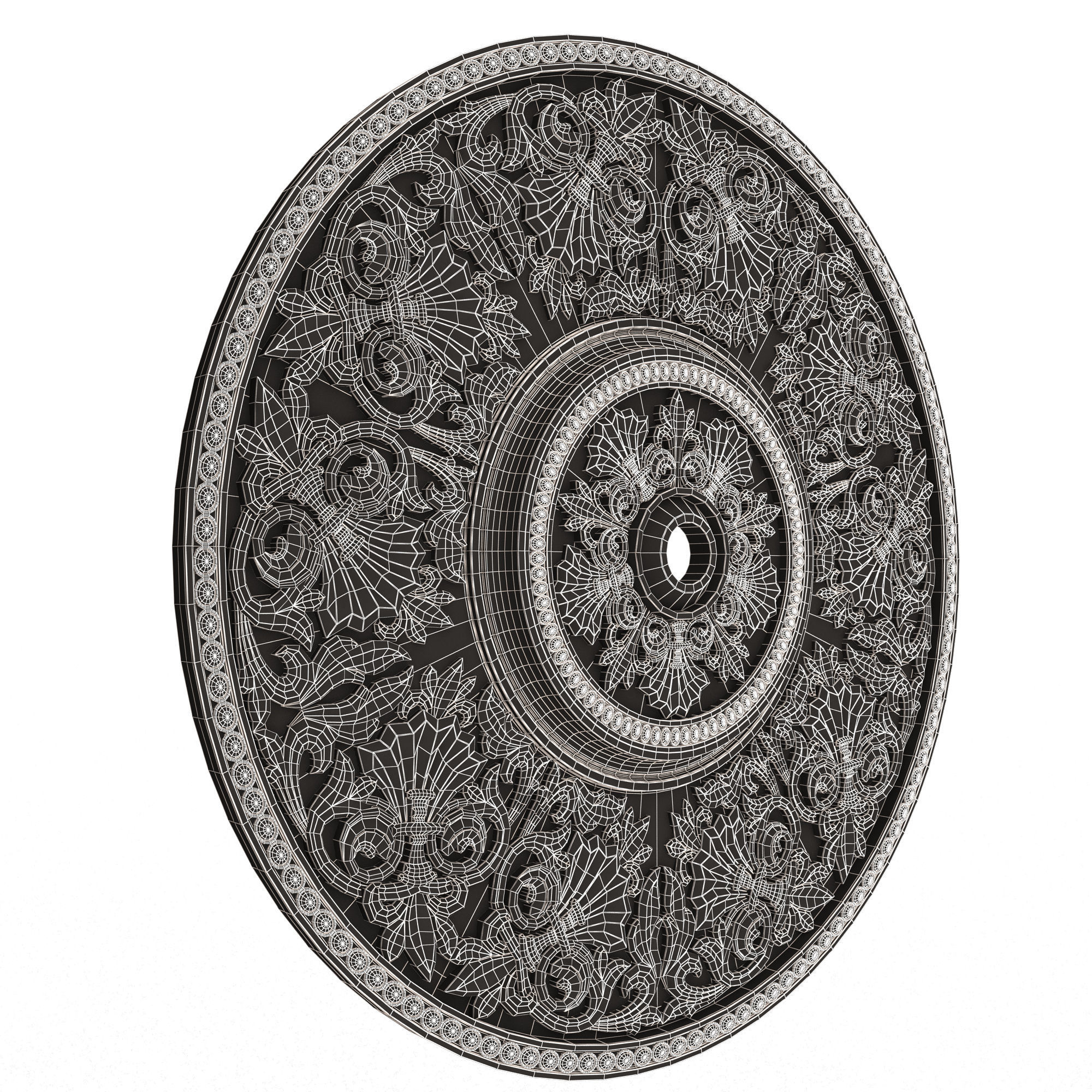 Ceiling Rosette 07 Low-poly 3D model_15