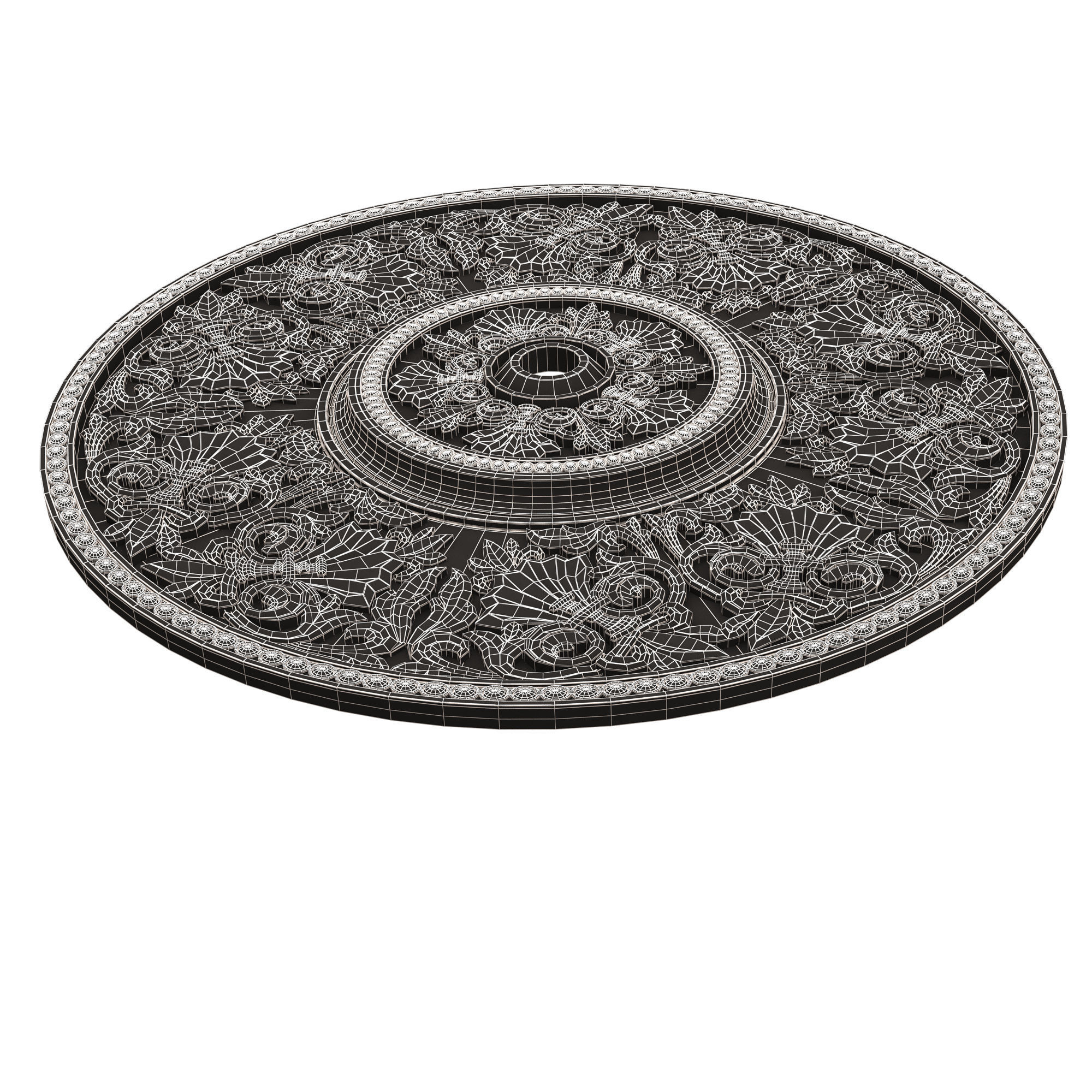 Ceiling Rosette 07 Low-poly 3D model_17