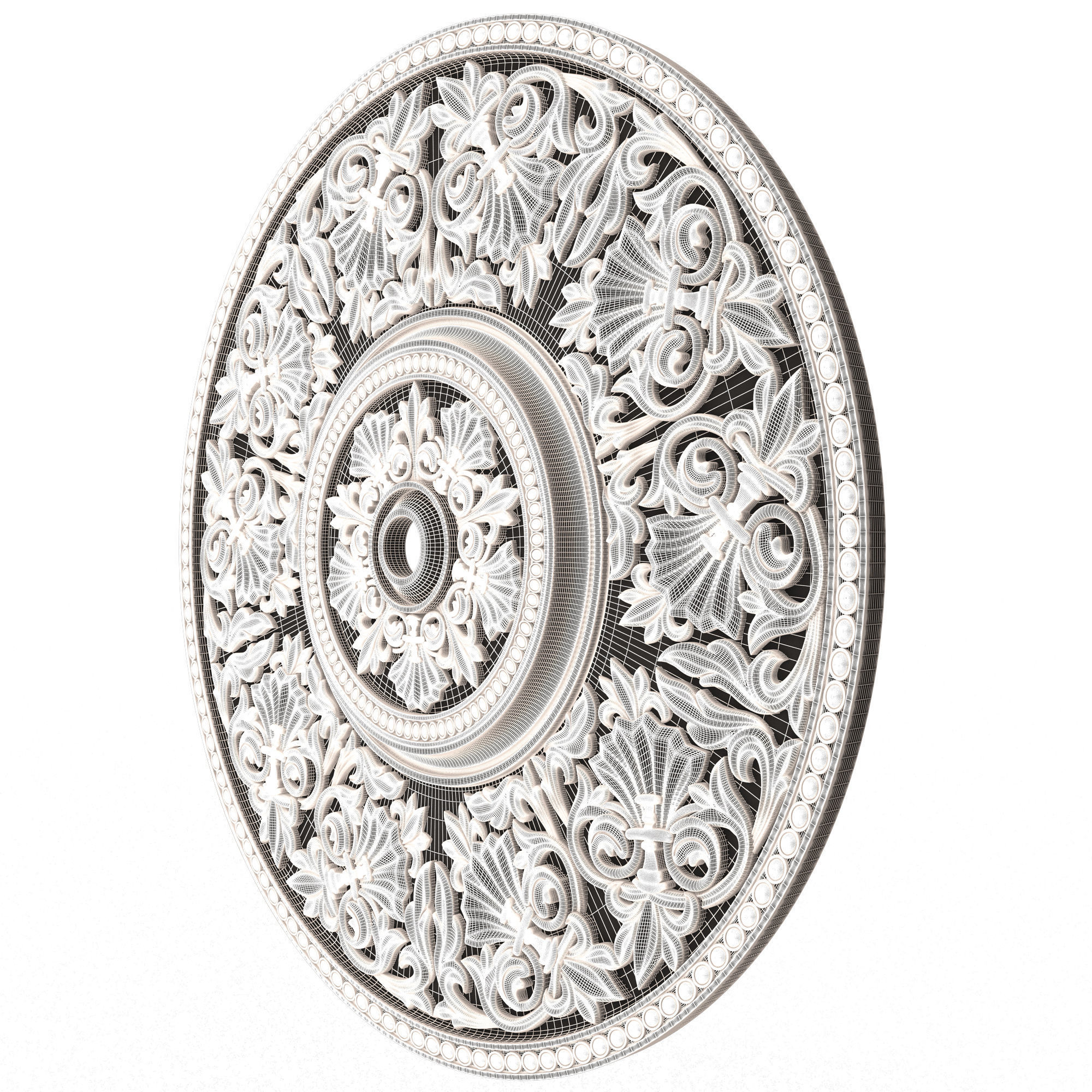 Ceiling Rosette 07 Low-poly 3D model_8
