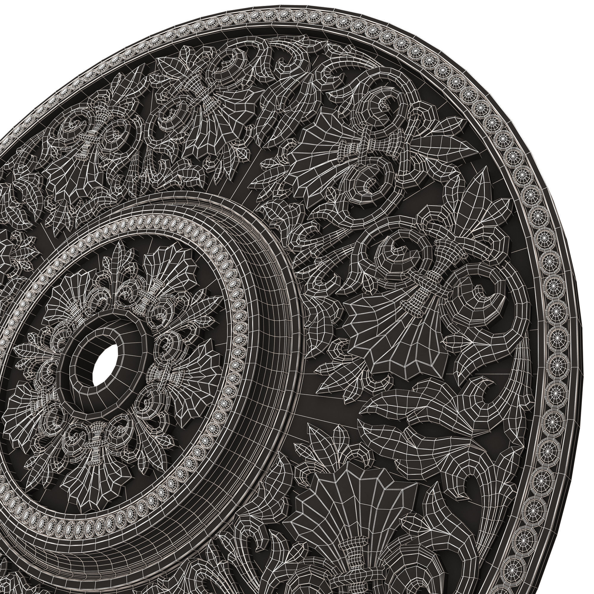 Ceiling Rosette 07 Low-poly 3D model_16