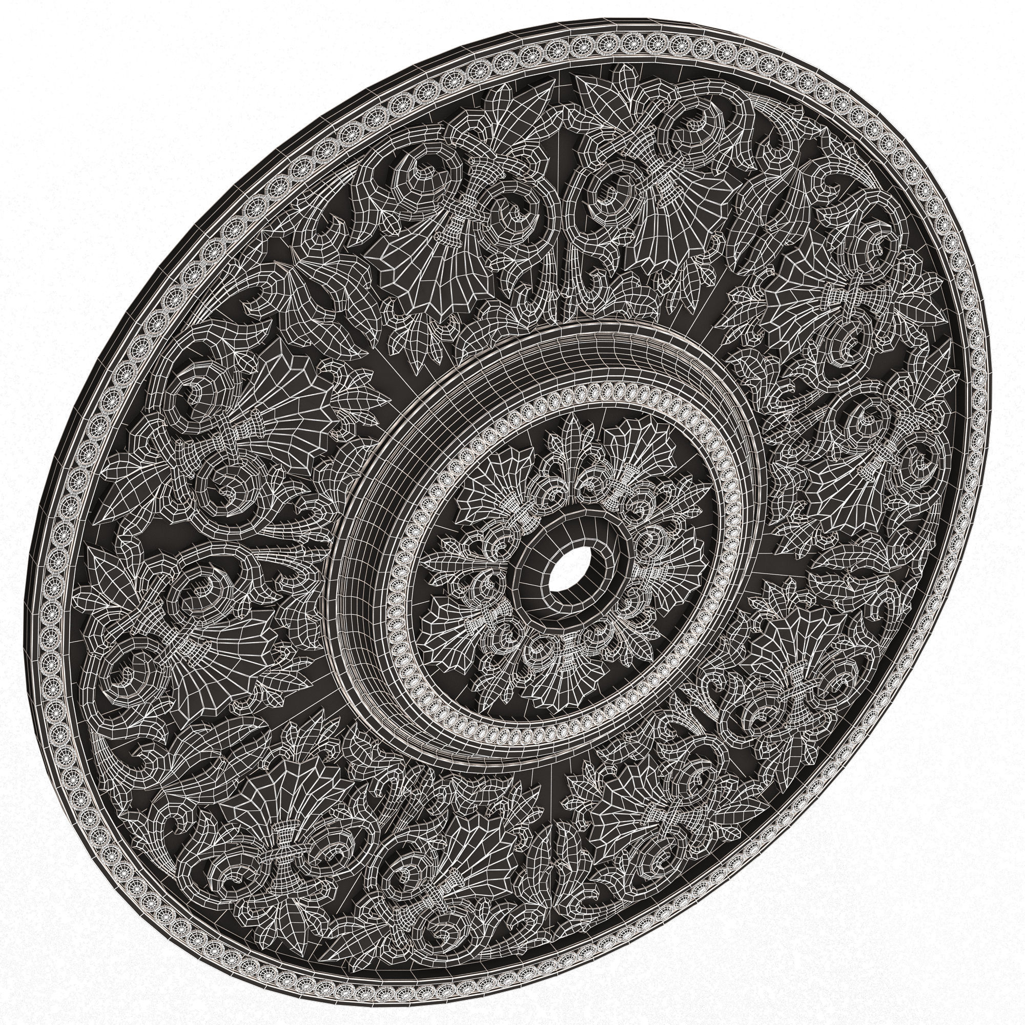 Ceiling Rosette 07 Low-poly 3D model_13