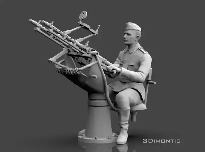 flak mg german soldier 3D print model