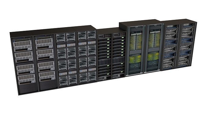 Server Room Low-poly 3D model