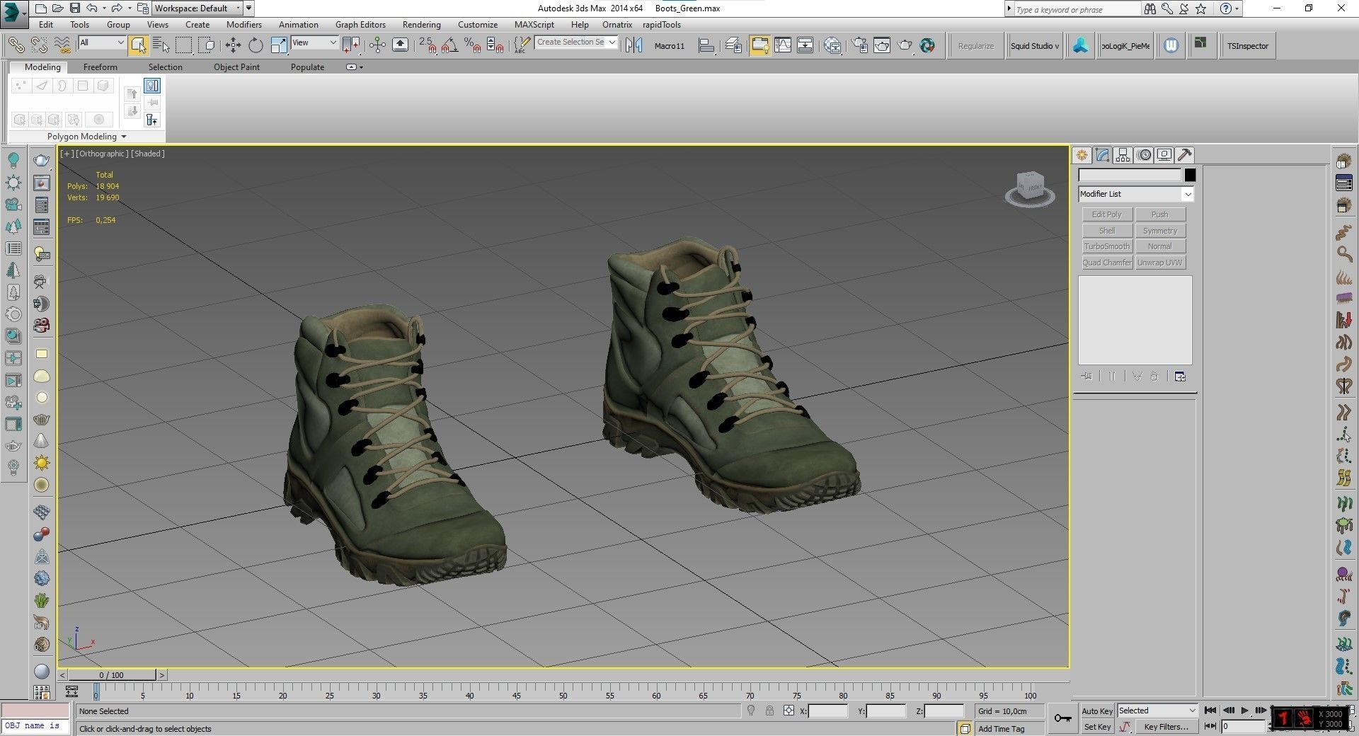 Boots Low-poly 3D model_3
