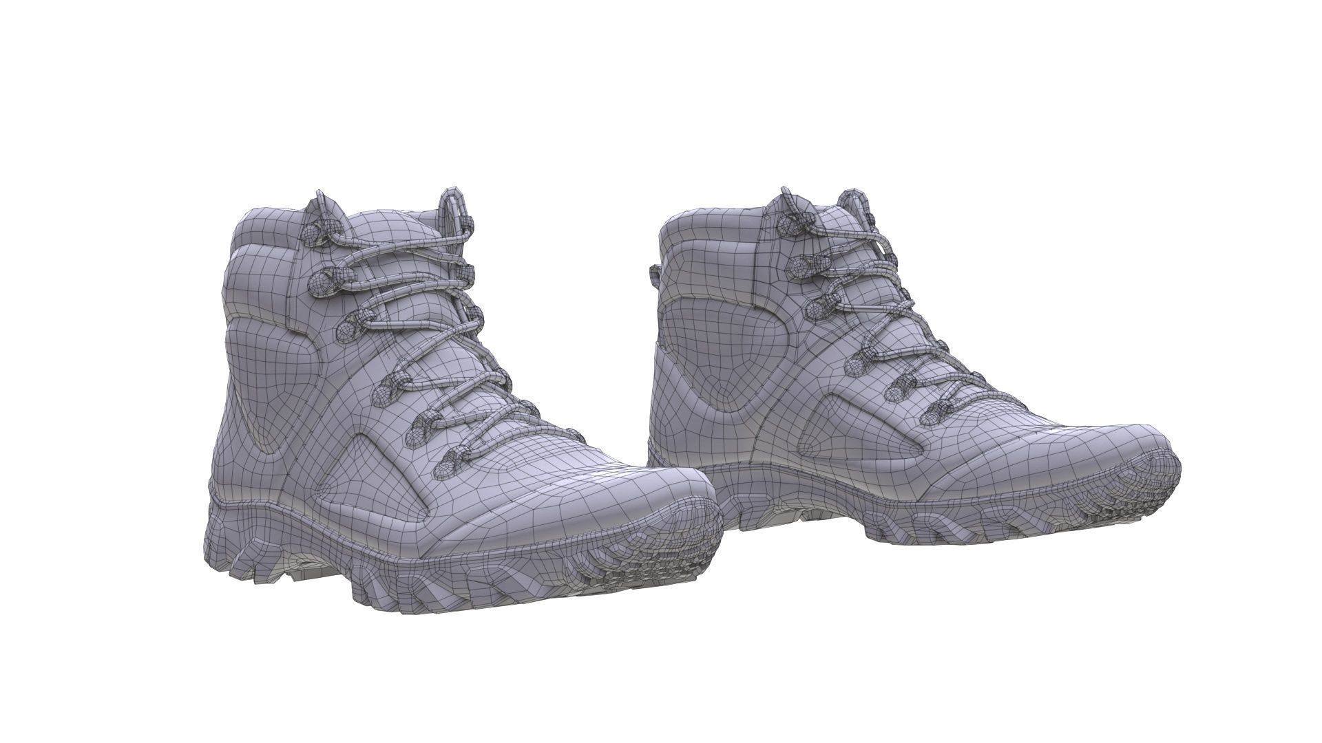 Boots Low-poly 3D model_4
