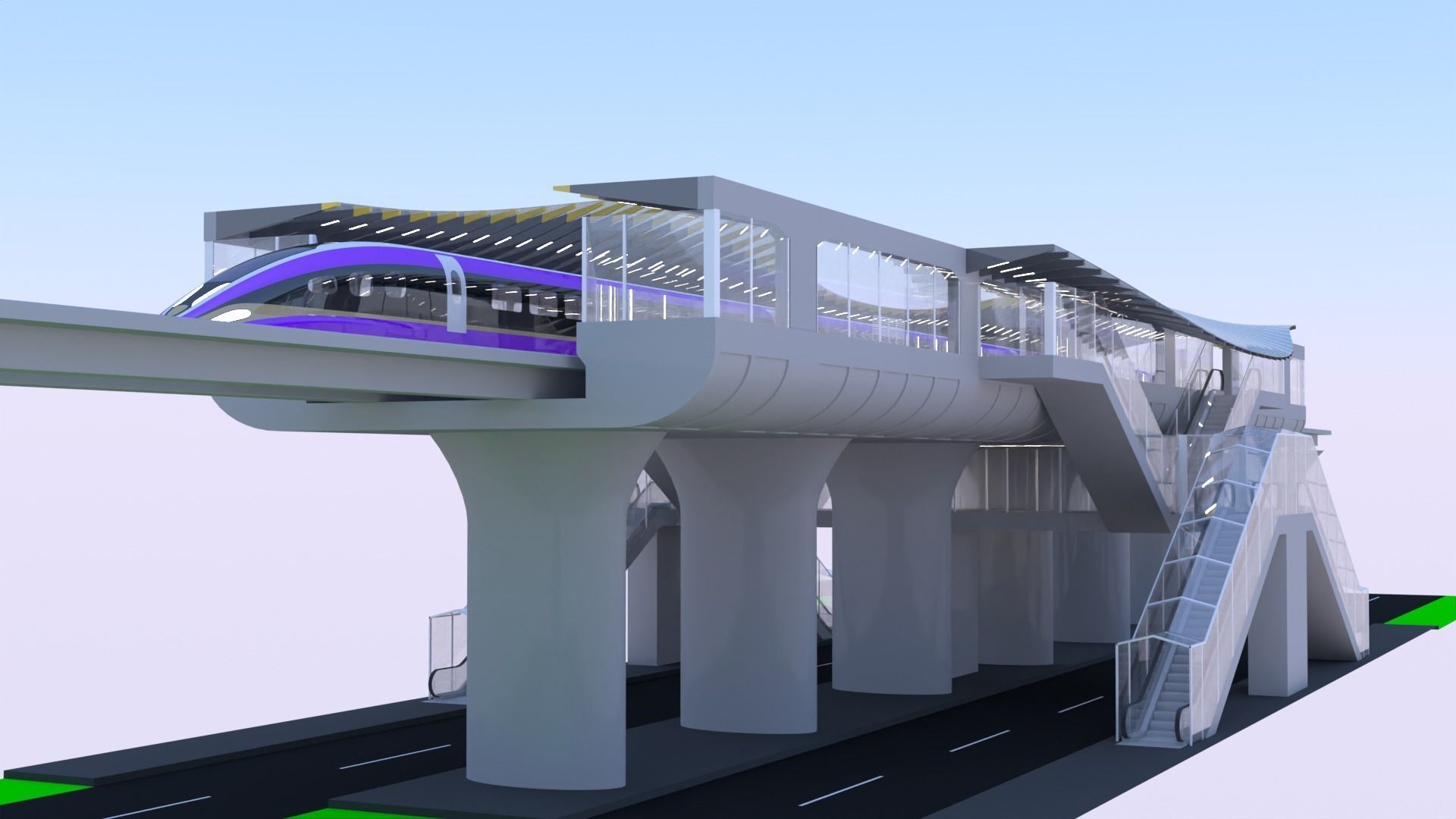 Maglev station 2024 3D model_4