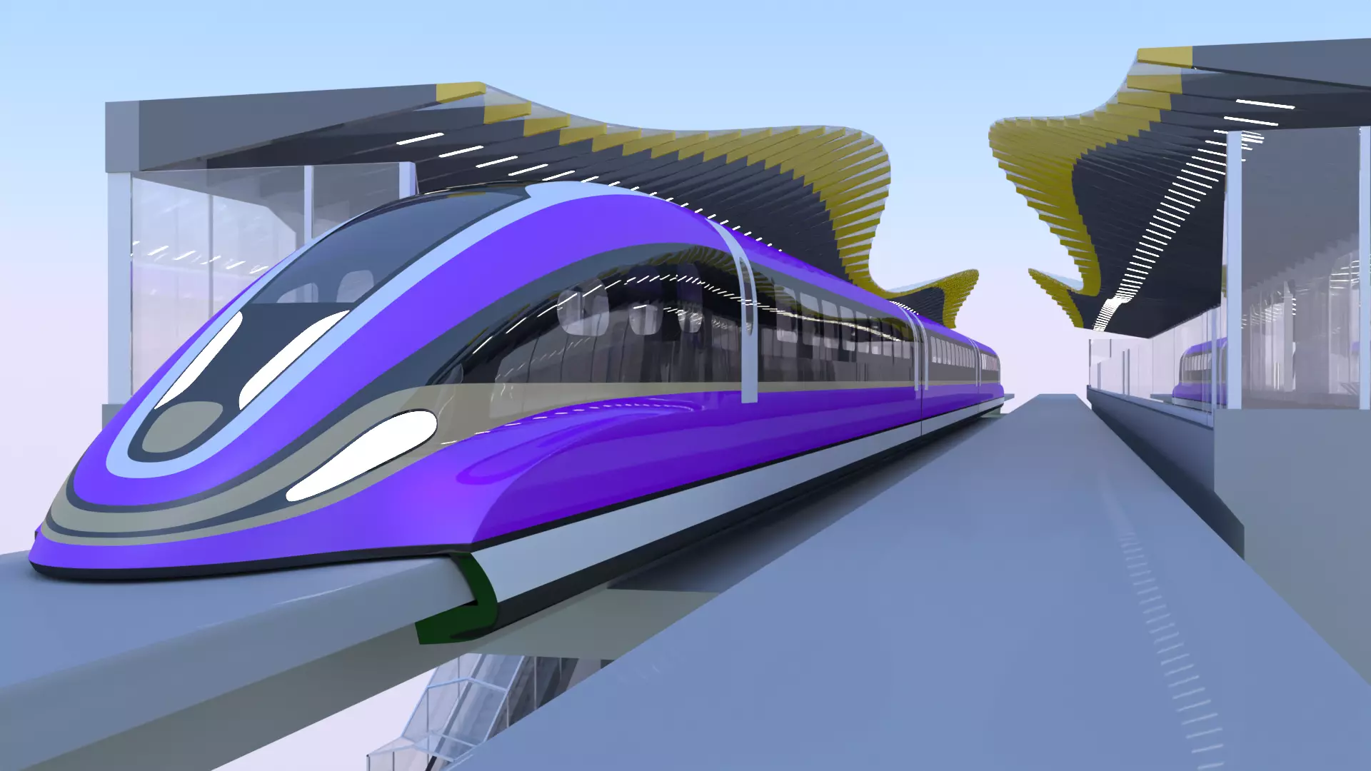 Maglev station 2024 3D model_0