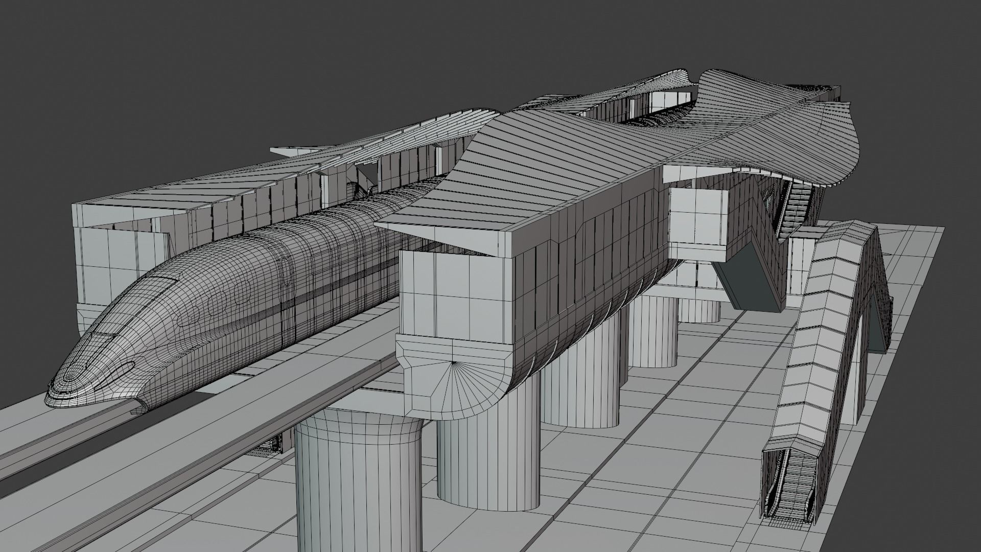 Maglev station 2024 3D model_7