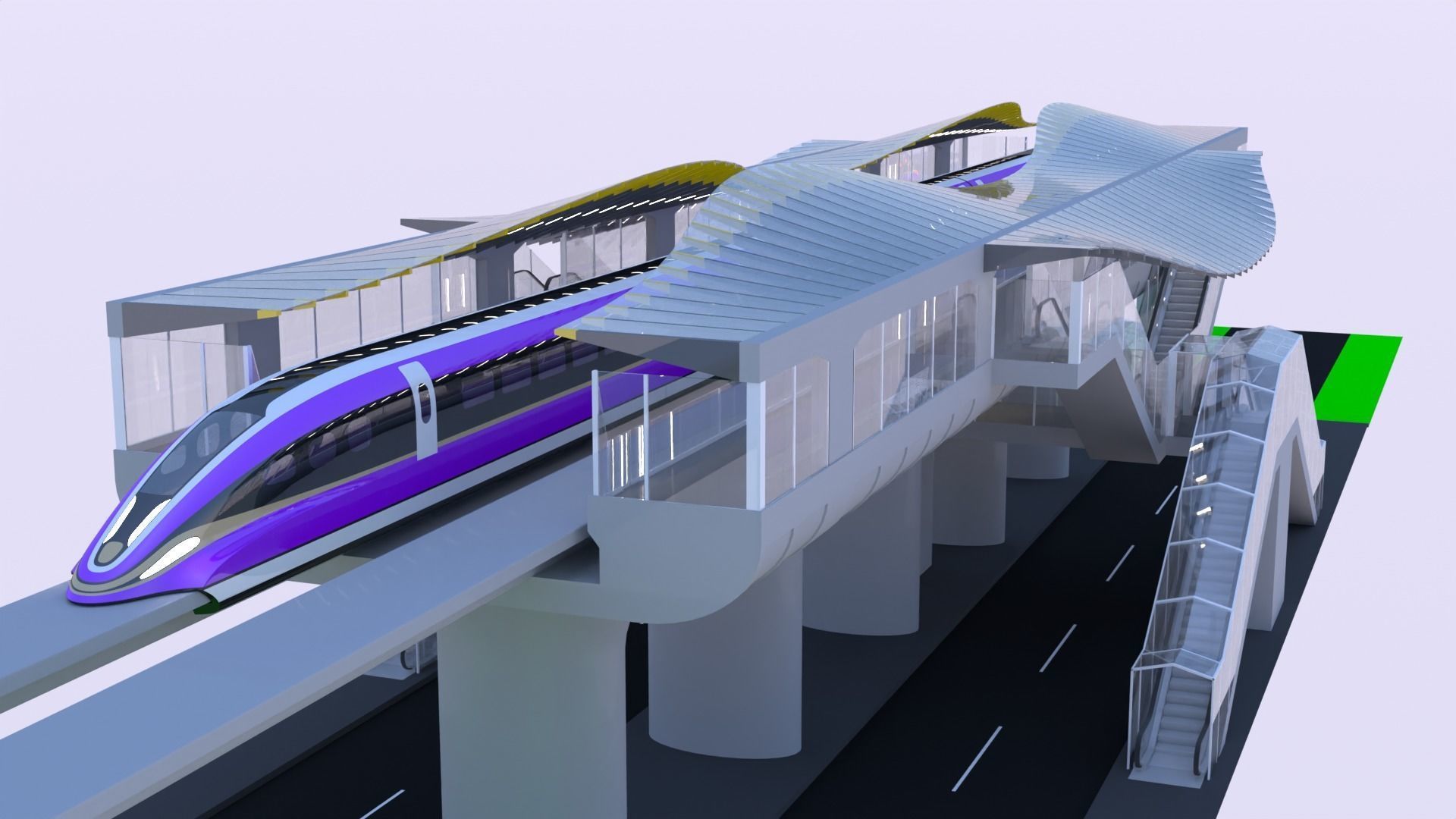 Maglev station 2024 3D model_6