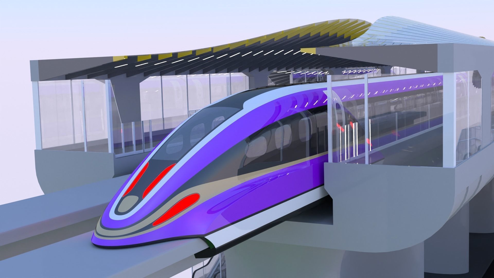 Maglev station 2024 3D model_10