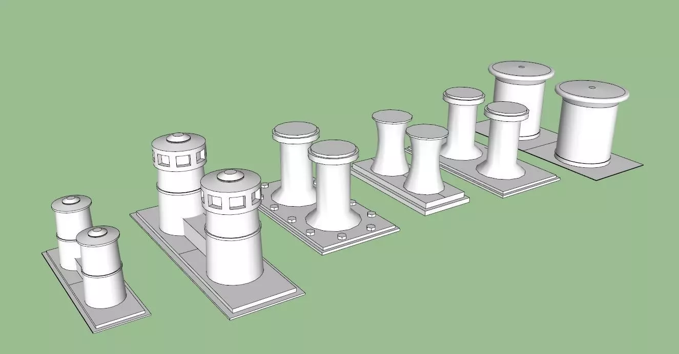 Marine Bollards 3D model_0