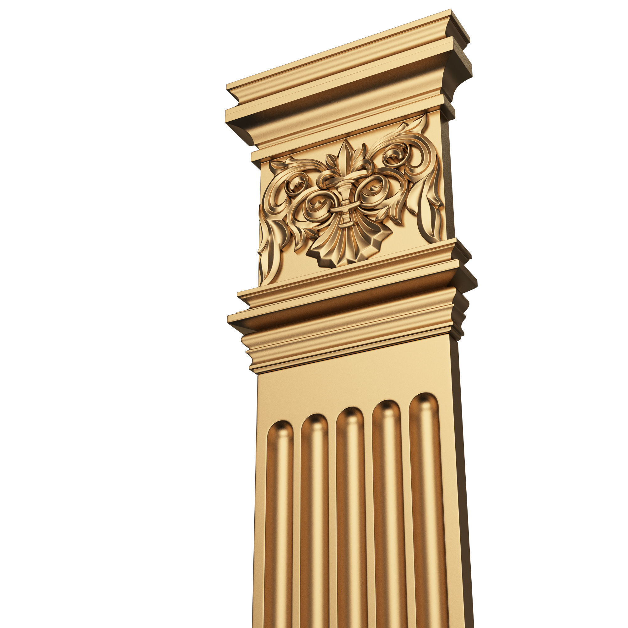 Column Capital 01101 Low-poly 3D model_4