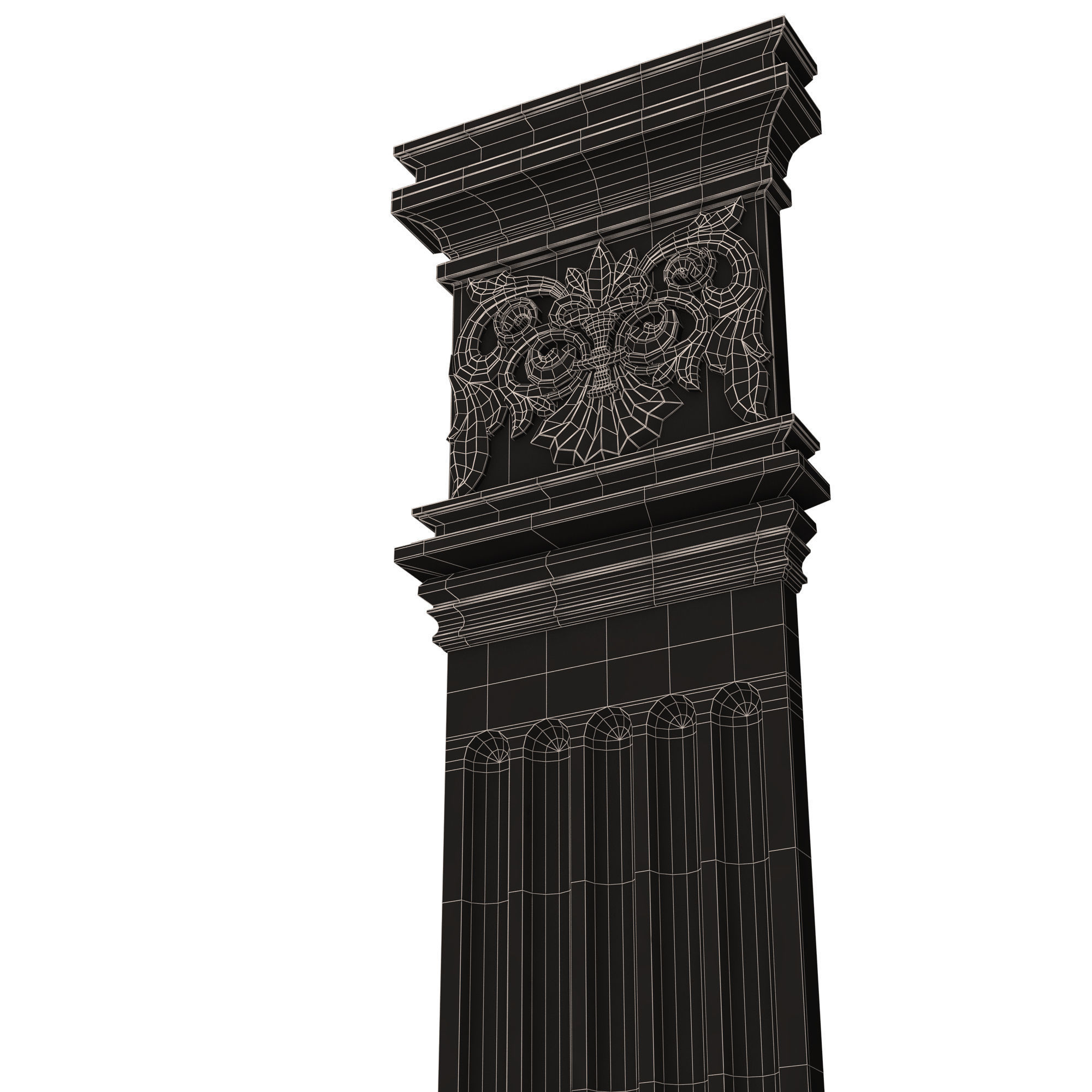 Column Capital 01101 Low-poly 3D model_16