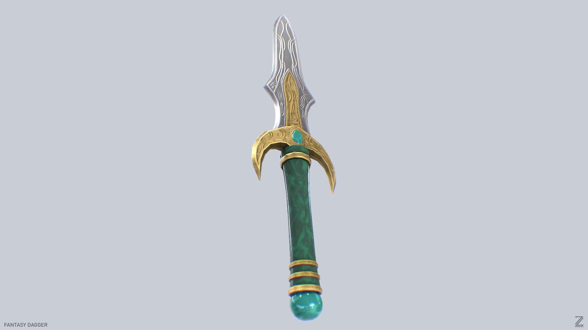 Fantasy dagger Low-poly 3D model_4