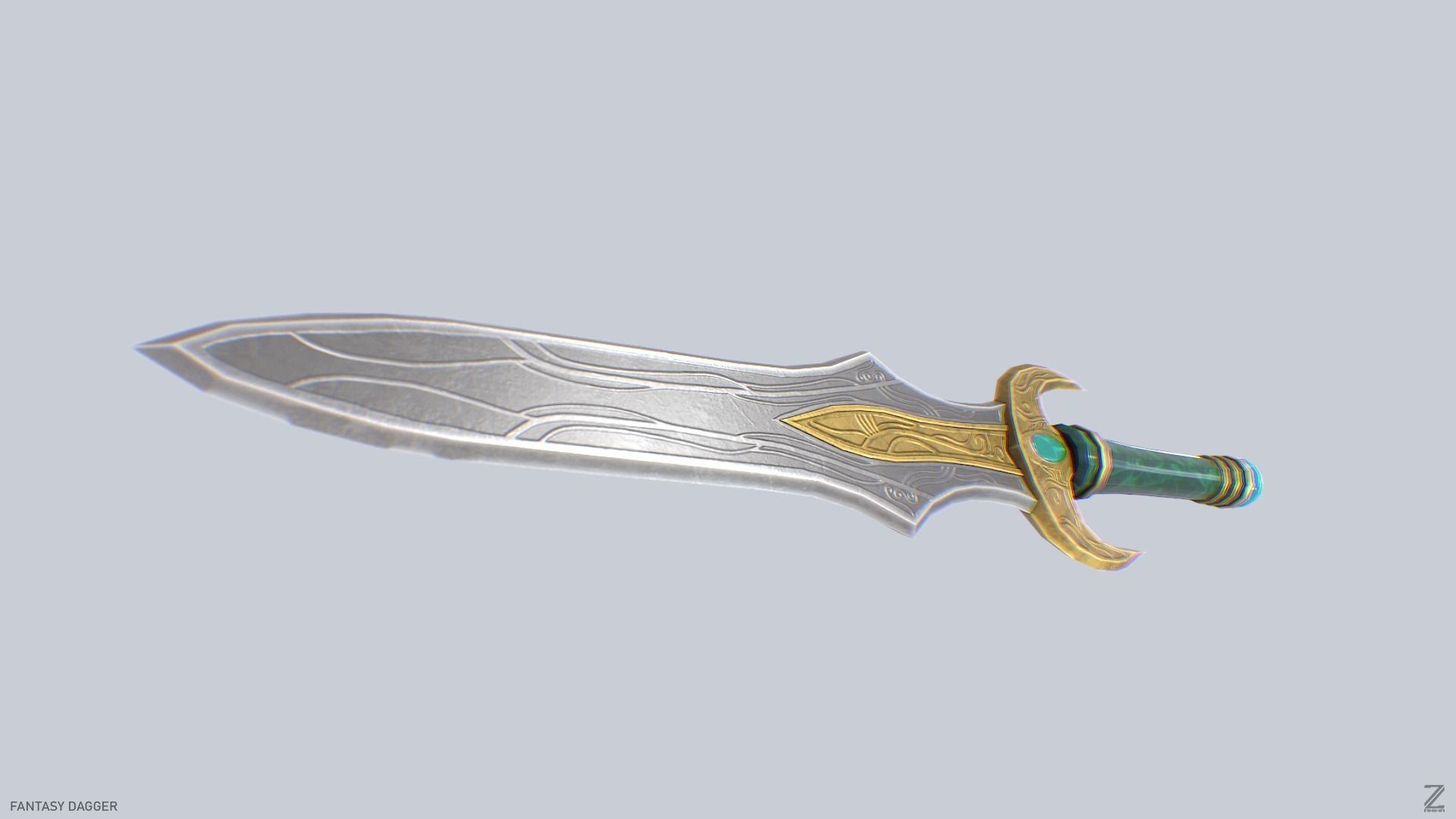 Fantasy dagger Low-poly 3D model_8