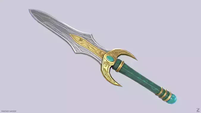 Fantasy dagger Low-poly 3D model