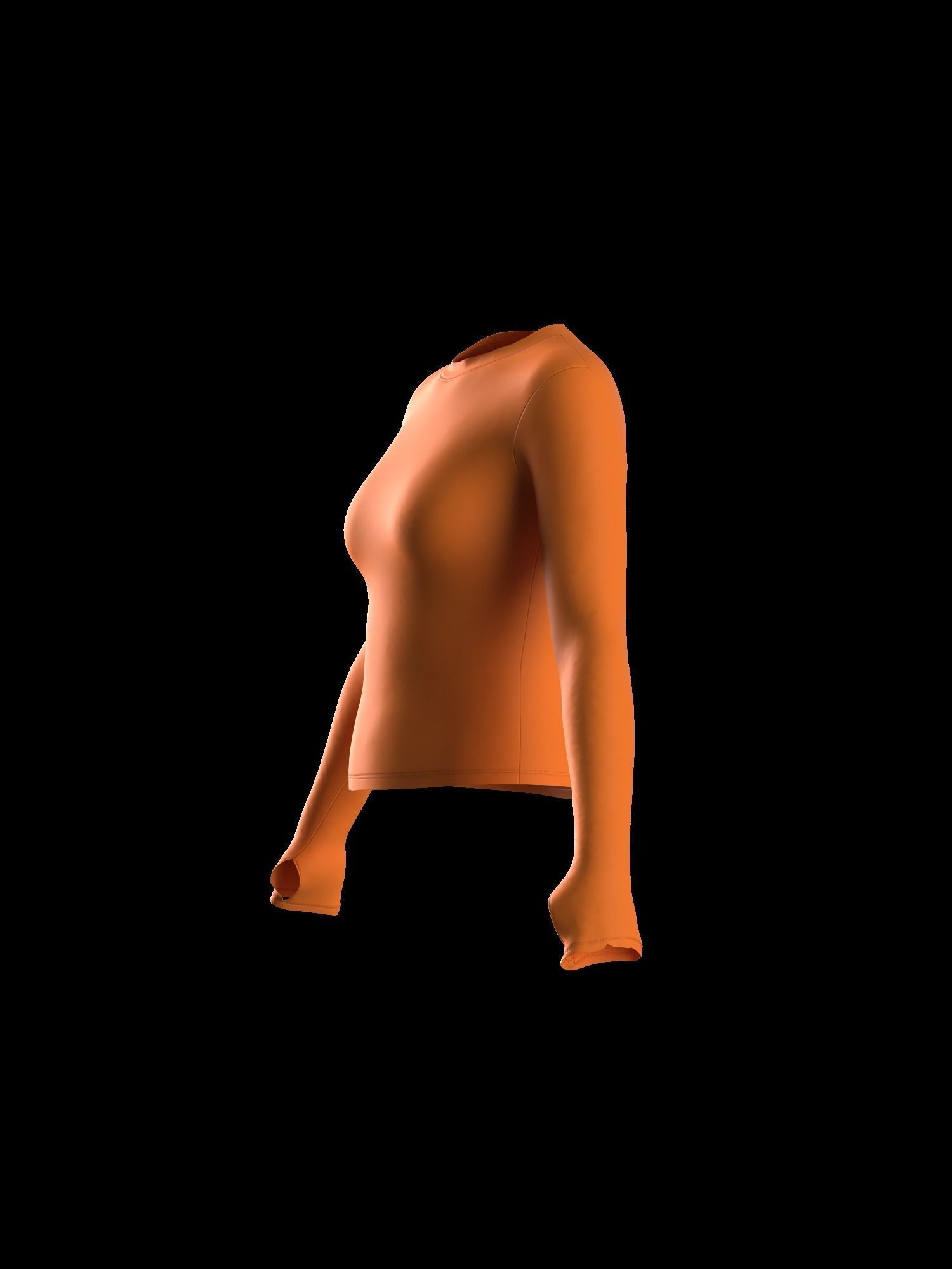Female longsleeve thumbail hole 3D model_5