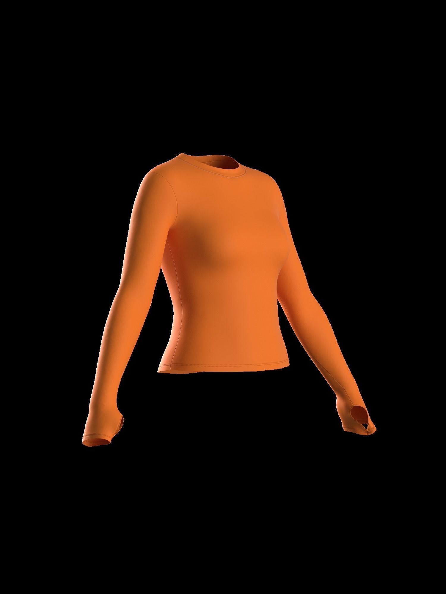 Female longsleeve thumbail hole 3D model_8