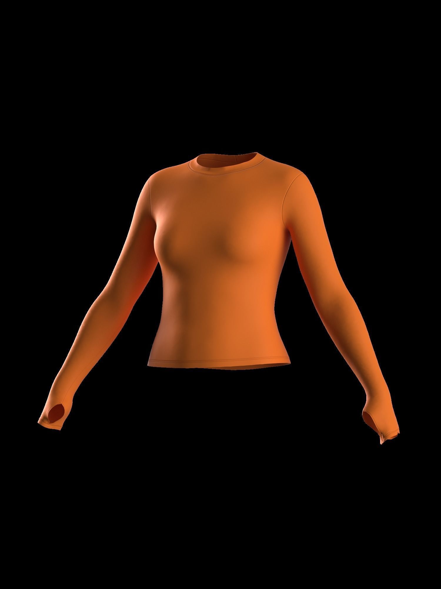 Female longsleeve thumbail hole 3D model_7