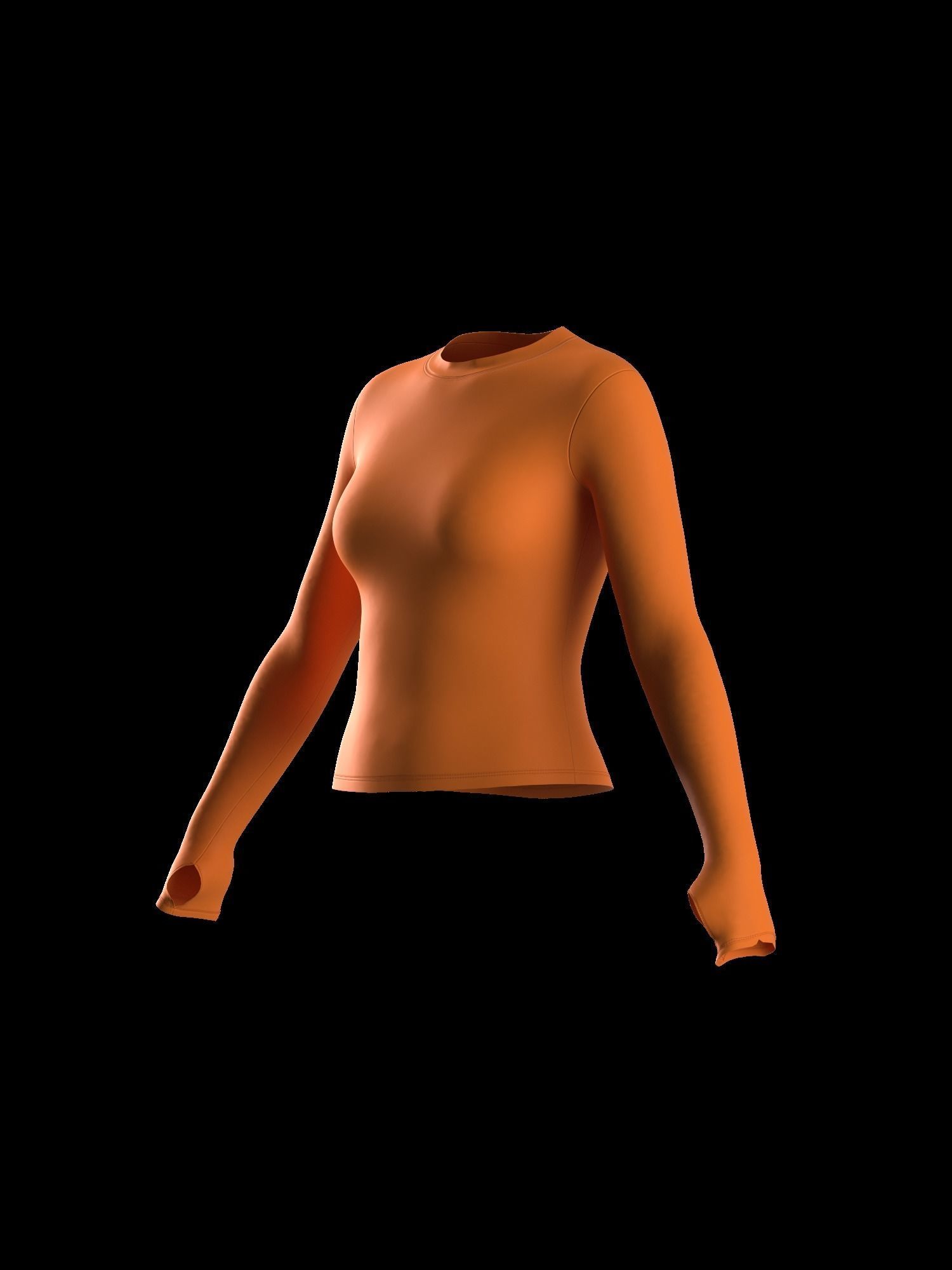Female longsleeve thumbail hole 3D model_6