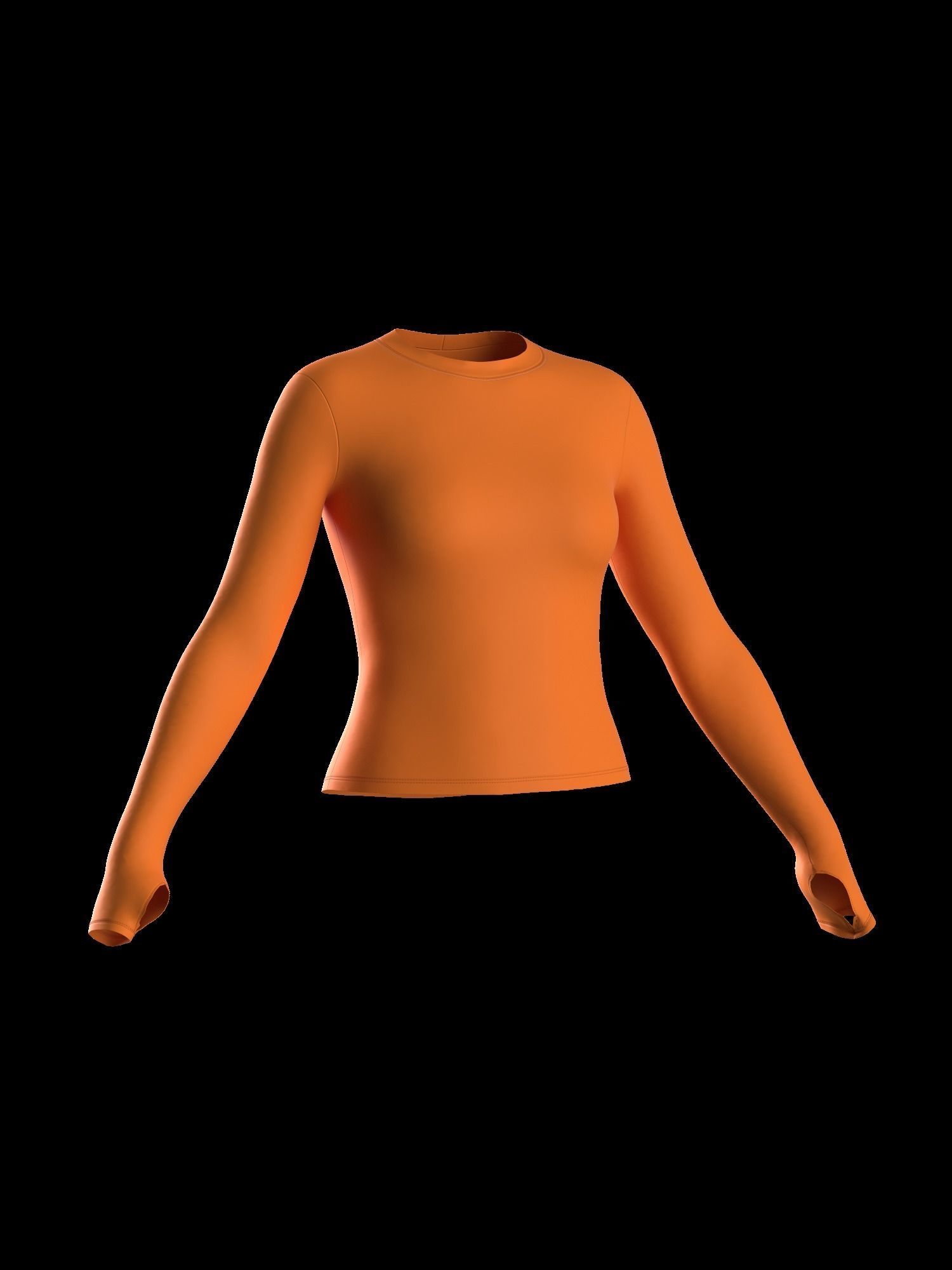 Female longsleeve thumbail hole 3D model_1