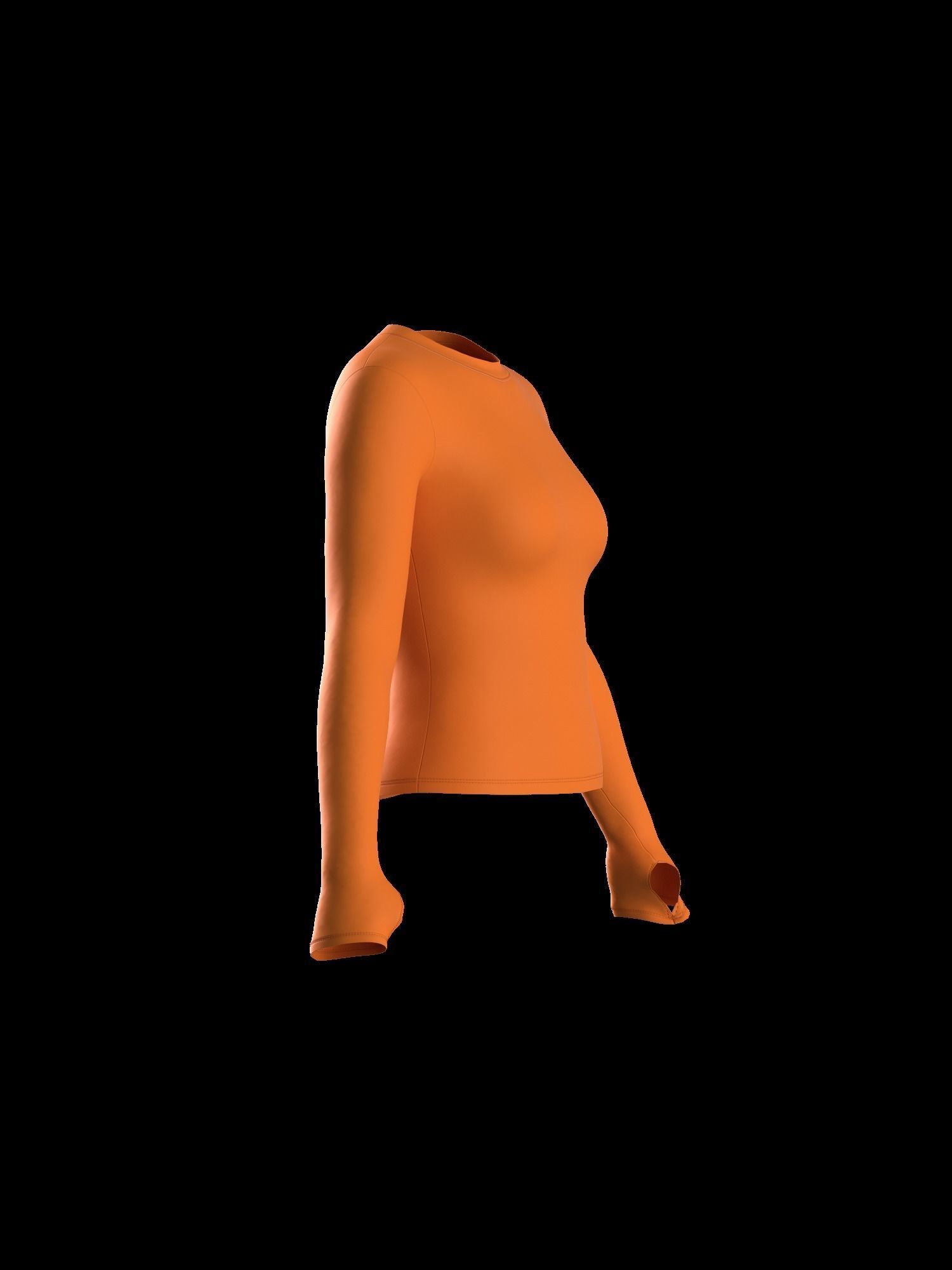 Female longsleeve thumbail hole 3D model_9