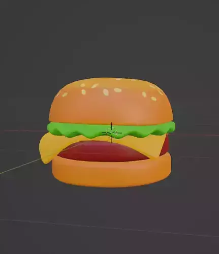 Stylized Low Poly Hamburger 