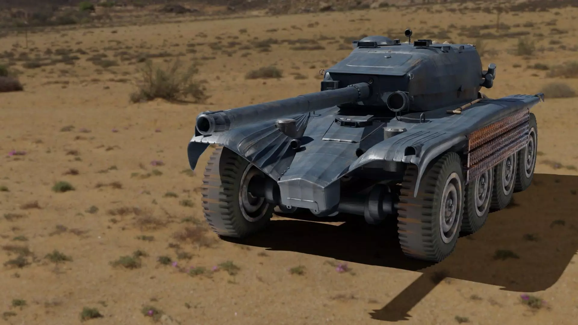 tank panhard EBR LOW POLY Low-poly 3D model