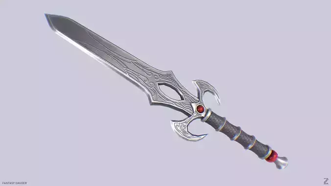 Fantasy dagger Low-poly 3D model
