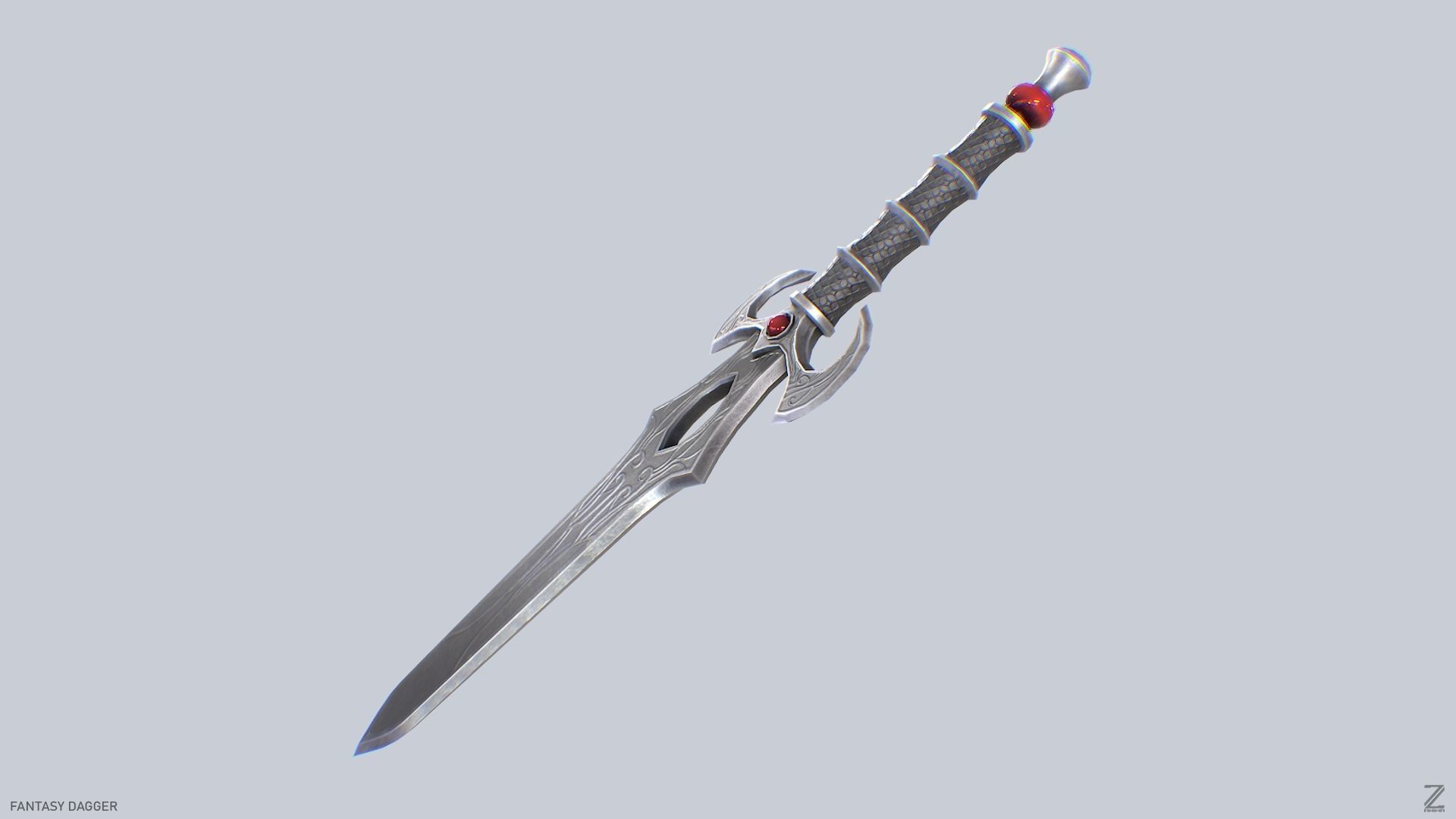 Fantasy dagger Low-poly 3D model_7