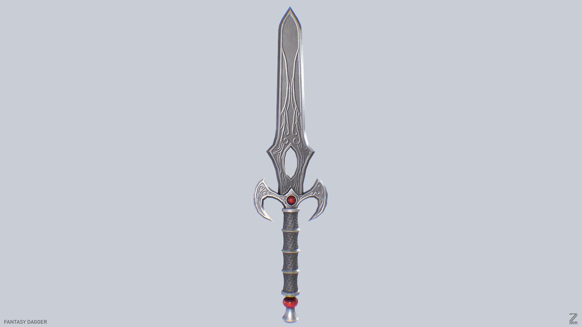 Fantasy dagger Low-poly 3D model_2