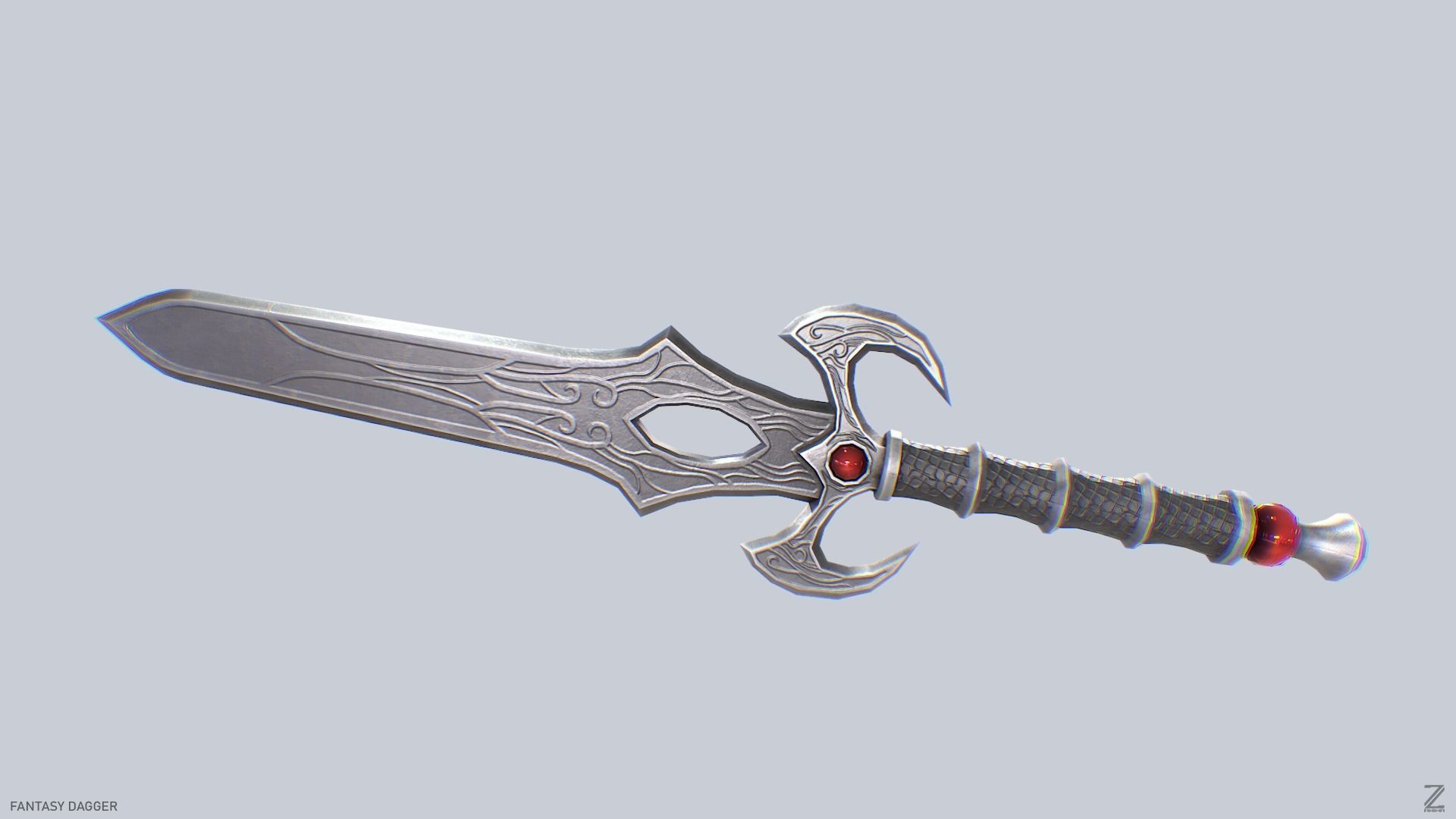 Fantasy dagger Low-poly 3D model_8
